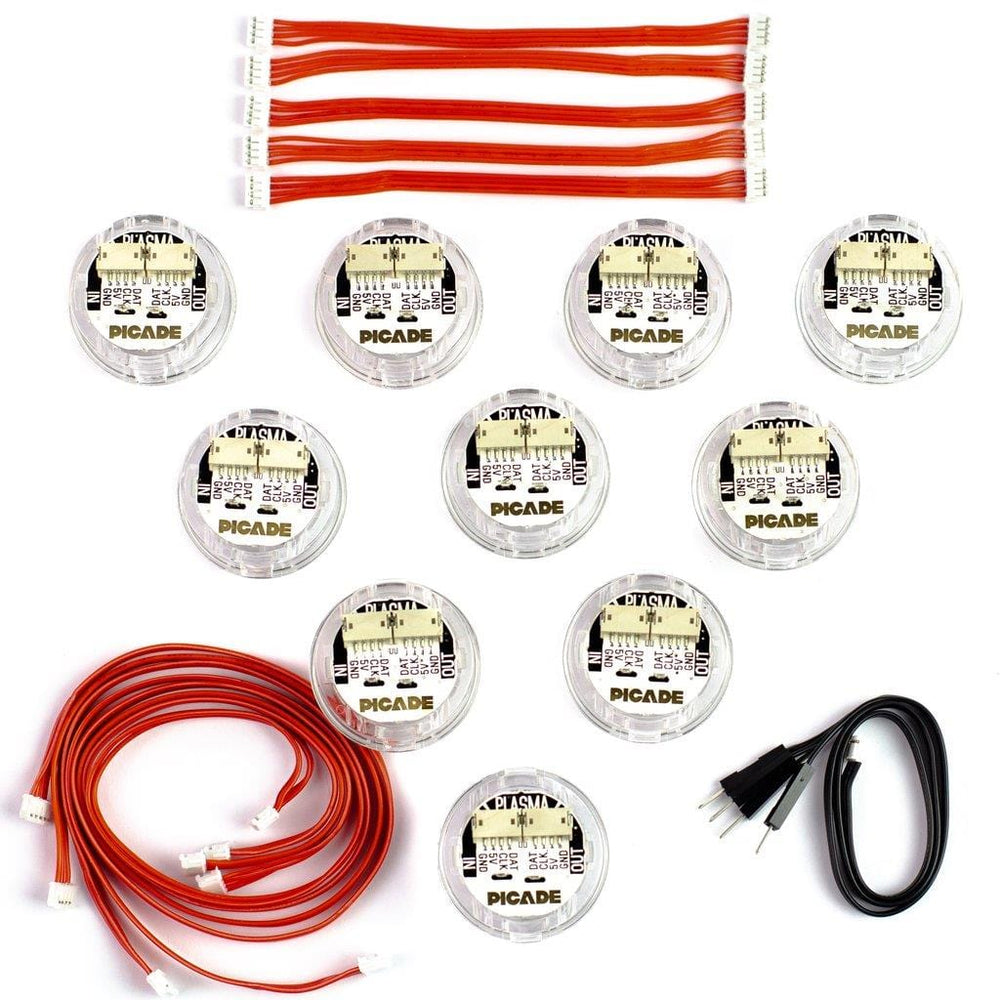 Picade Plasma Kit - Illuminated Arcade Buttons – 10-button kit by Pimoroni - The Pi Hut