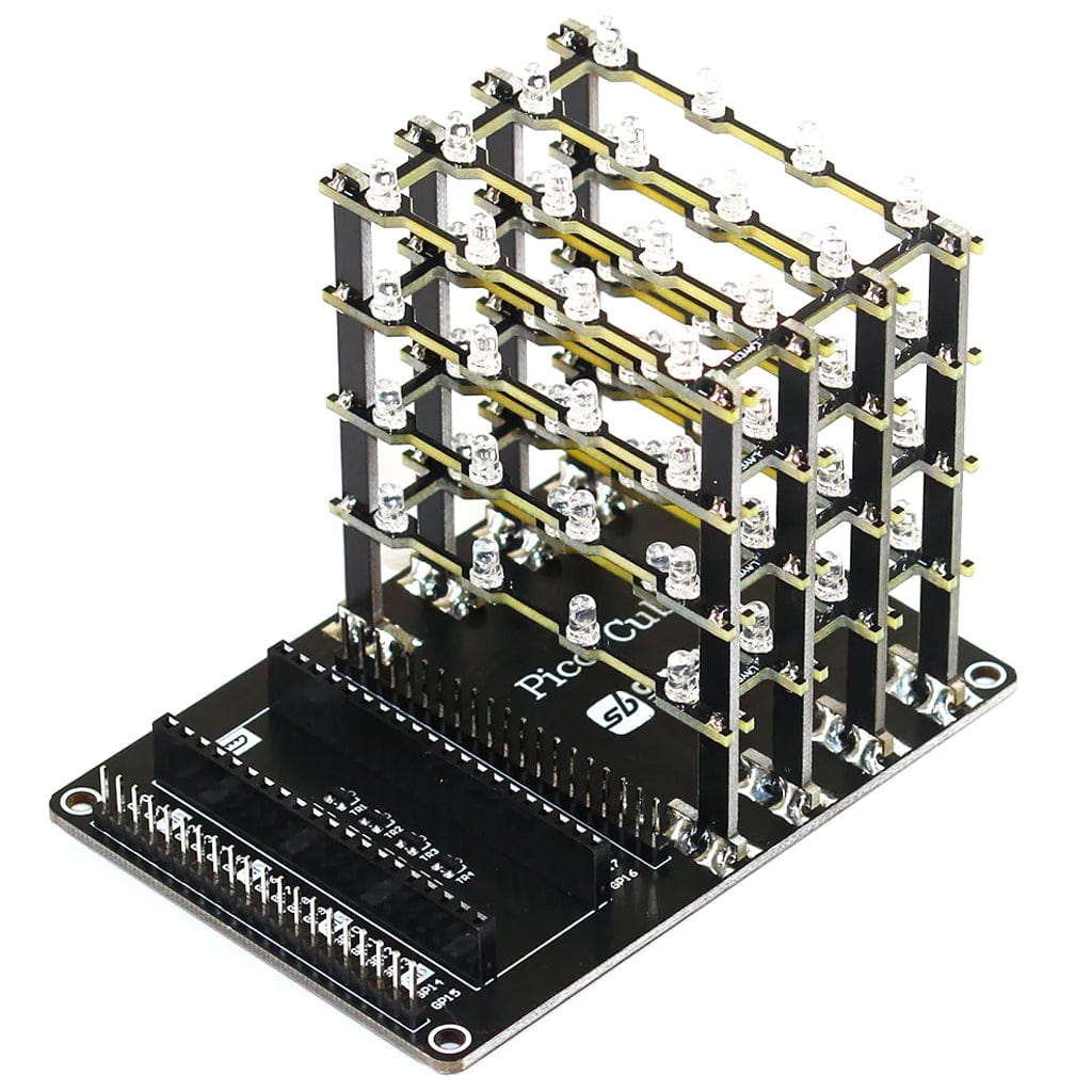 Pico Cube - Assembled (Red LEDs) by SBC - The Pi Hut