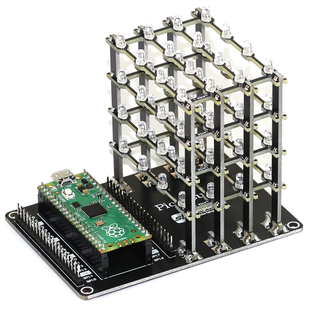 Pico Cube - Assembled (Red LEDs) by SBC - The Pi Hut