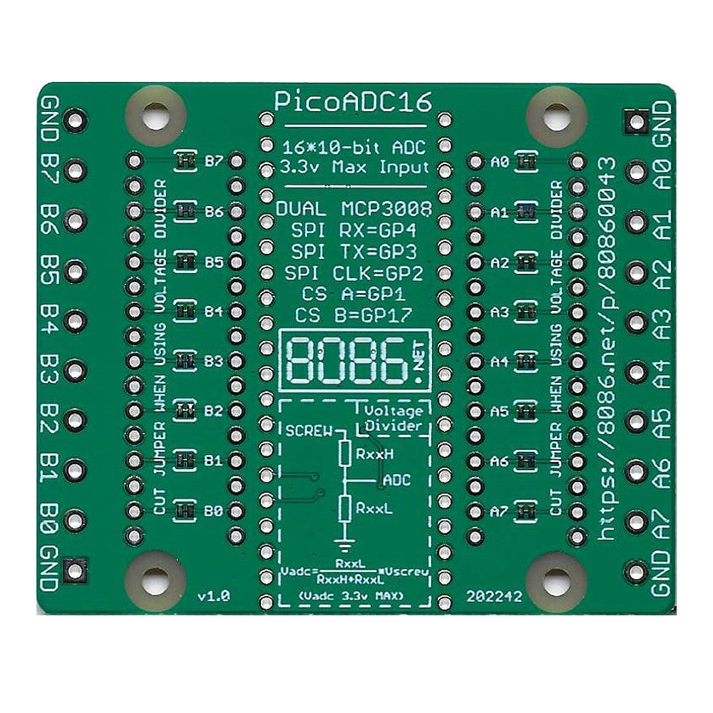PicoADC16 - 16-port ADC for Pico by 8086 - The Pi Hut