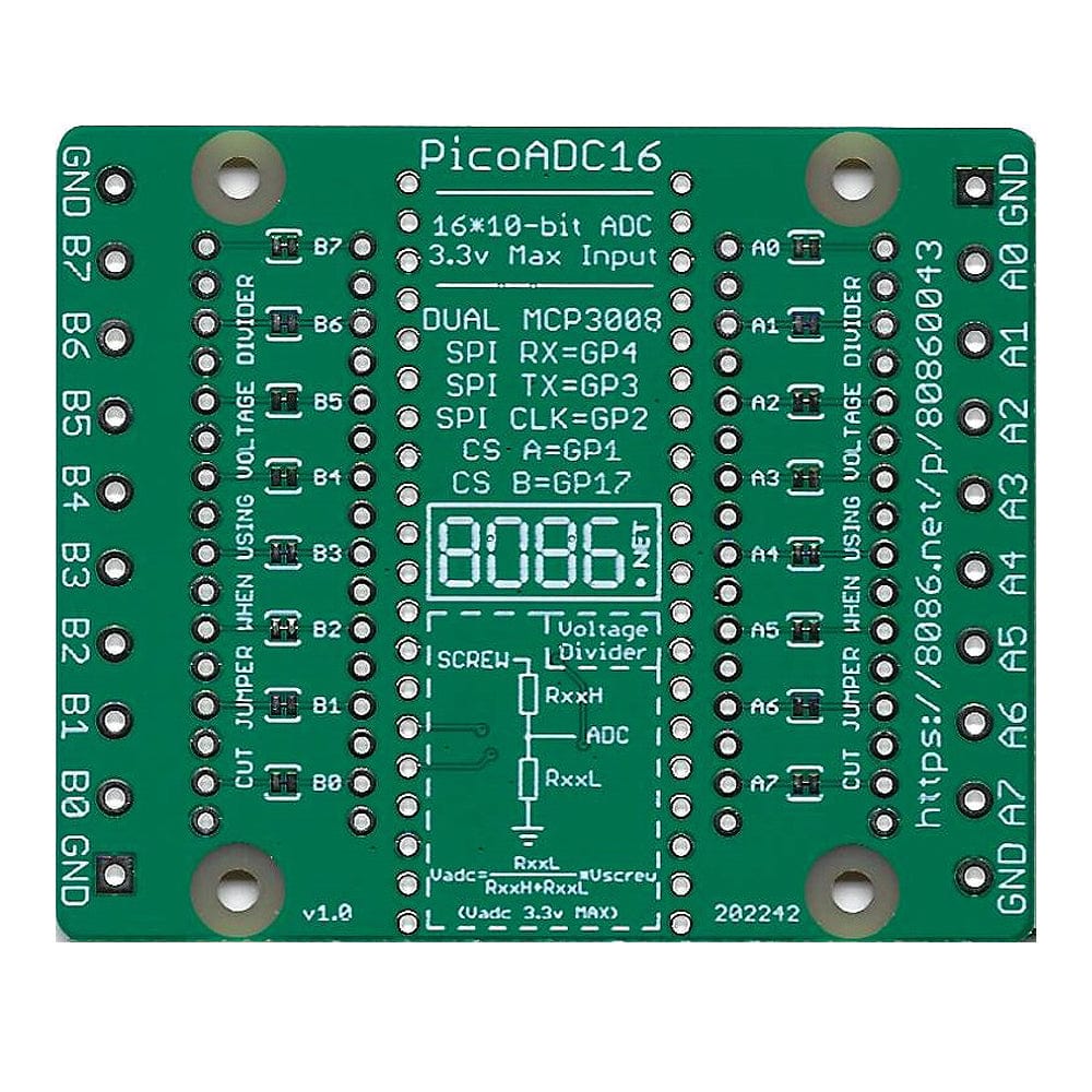 PicoADC16 - 16-port ADC for Pico - The Pi Hut