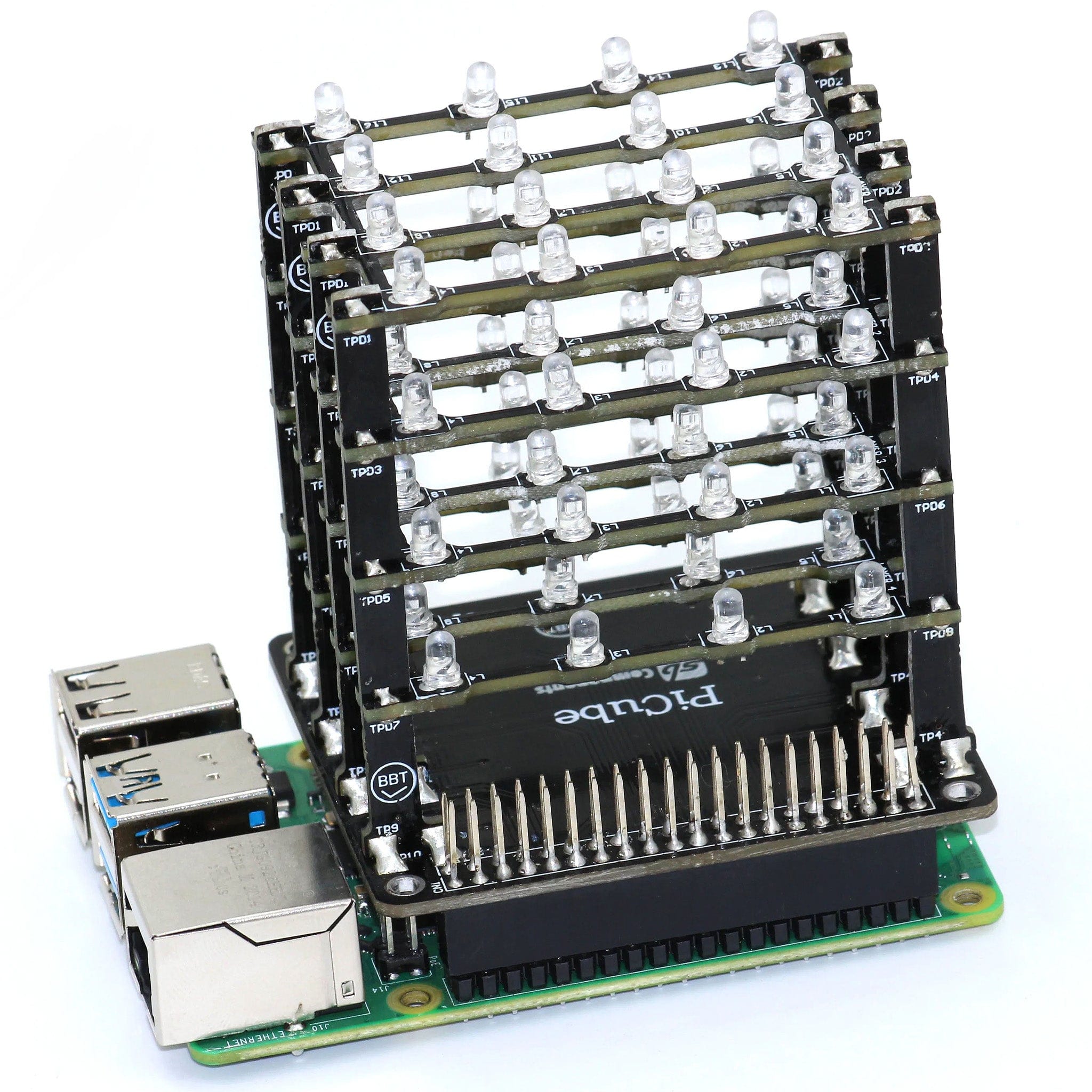 PiCube 4x4x4 LED Cube (Assembled) by SBC - The Pi Hut