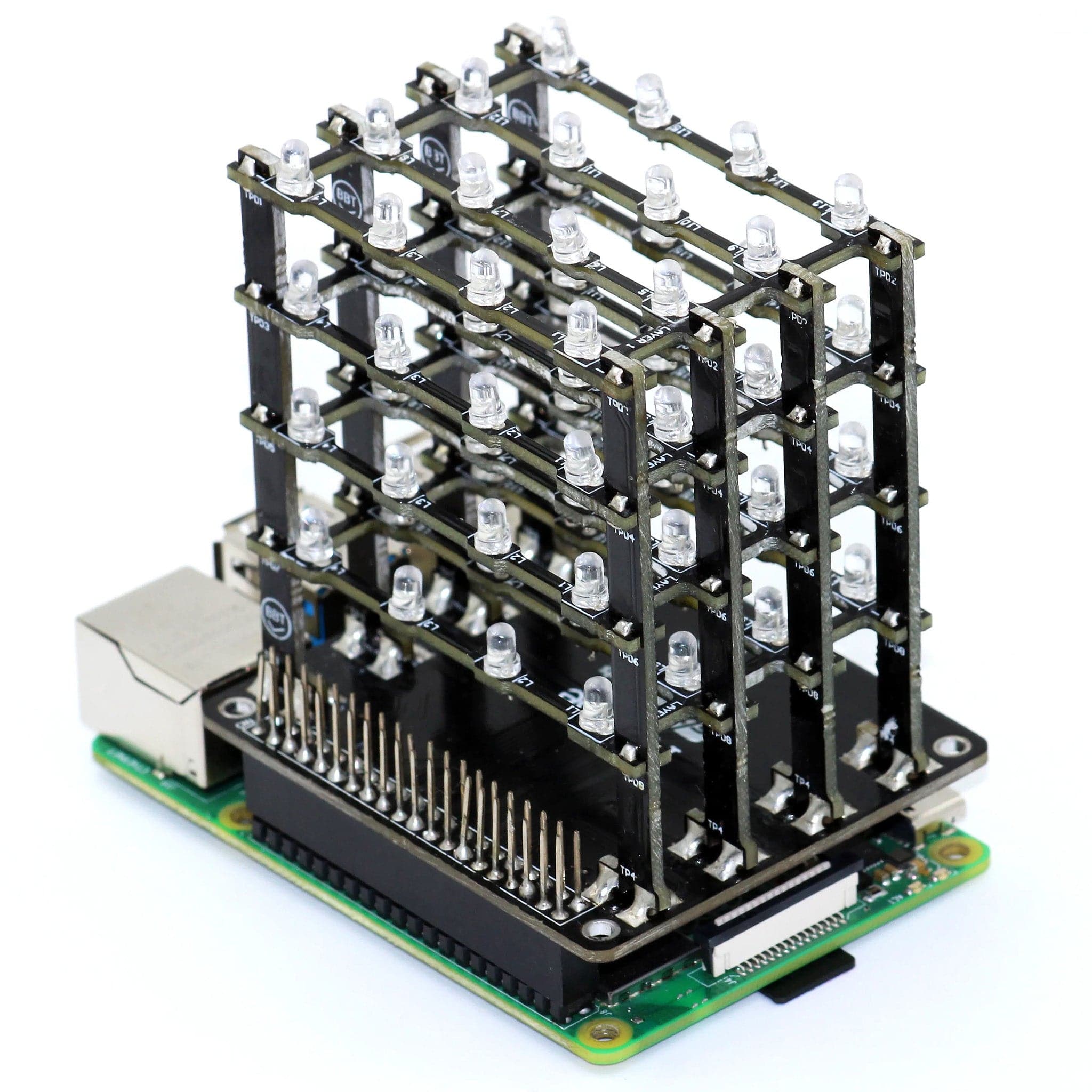PiCube 4x4x4 LED Cube (Assembled) by SBC - The Pi Hut