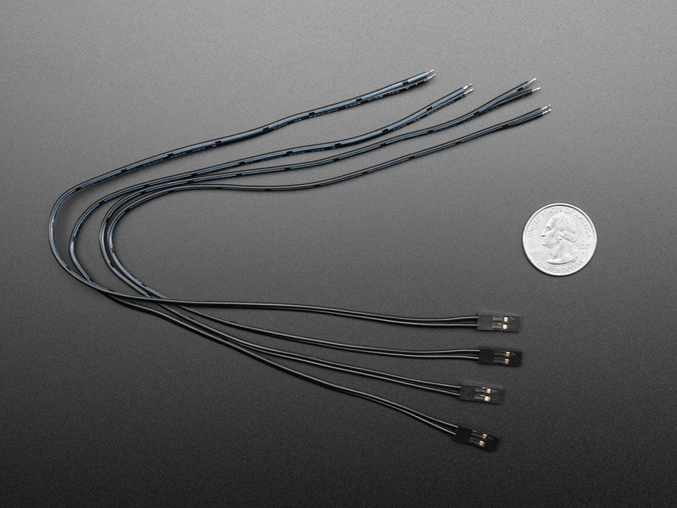 Pig-Tail Cables - 0.1" 2-pin - 4 Pack by The Pi Hut - The Pi Hut