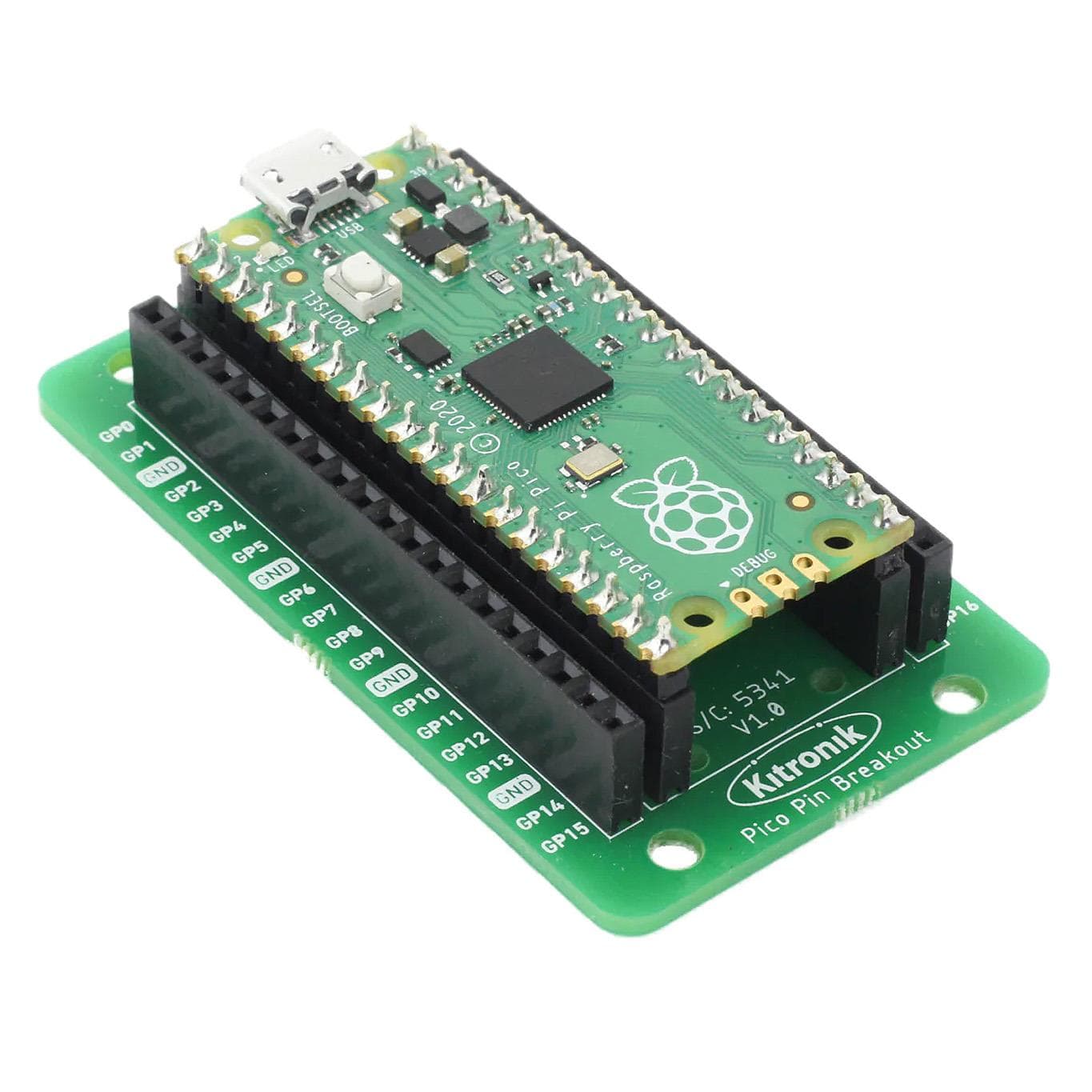 Pin Breakout for the Raspberry Pi Pico by Kitronik - The Pi Hut