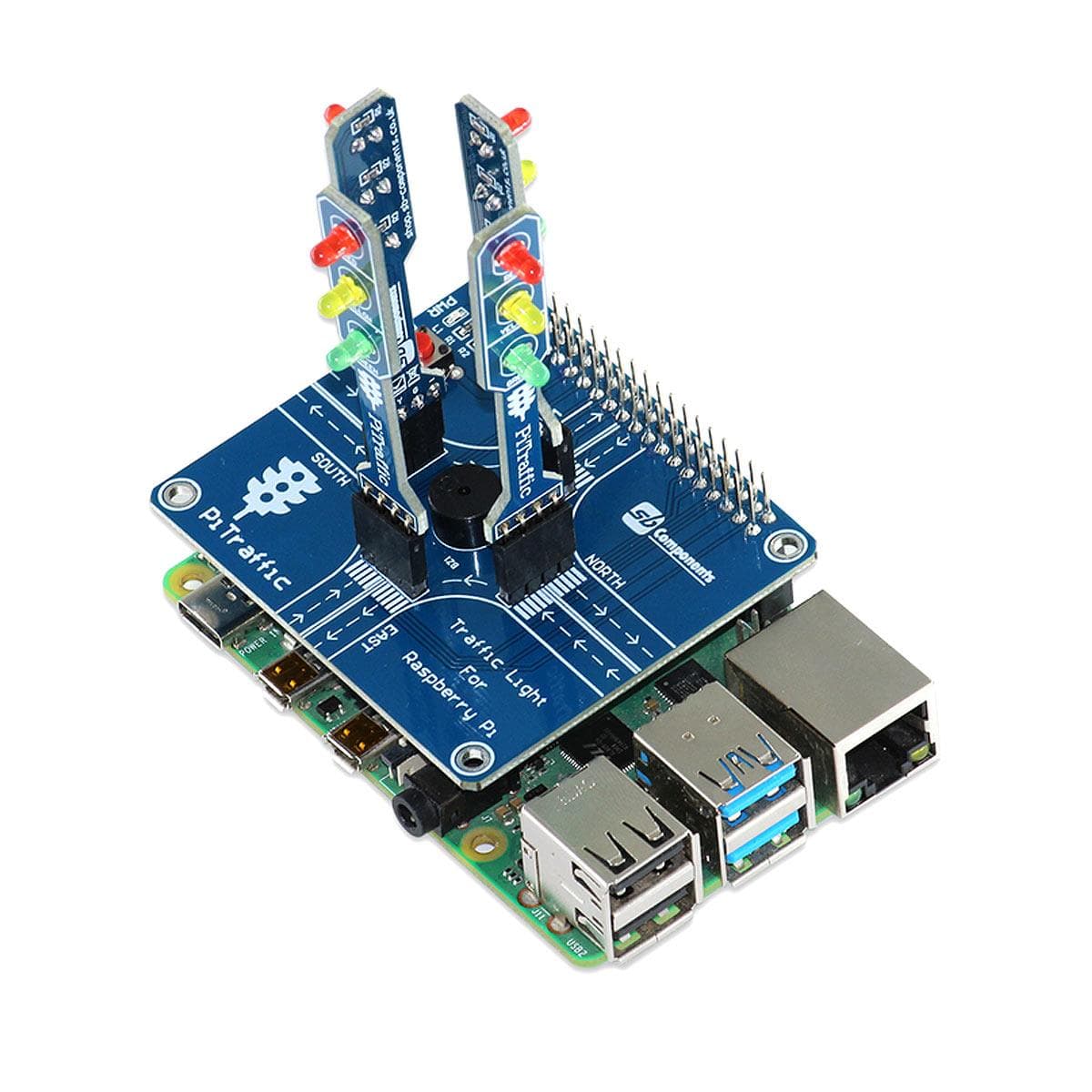PiTraffic - Raspberry Pi Traffic Light HAT by SBC - The Pi Hut