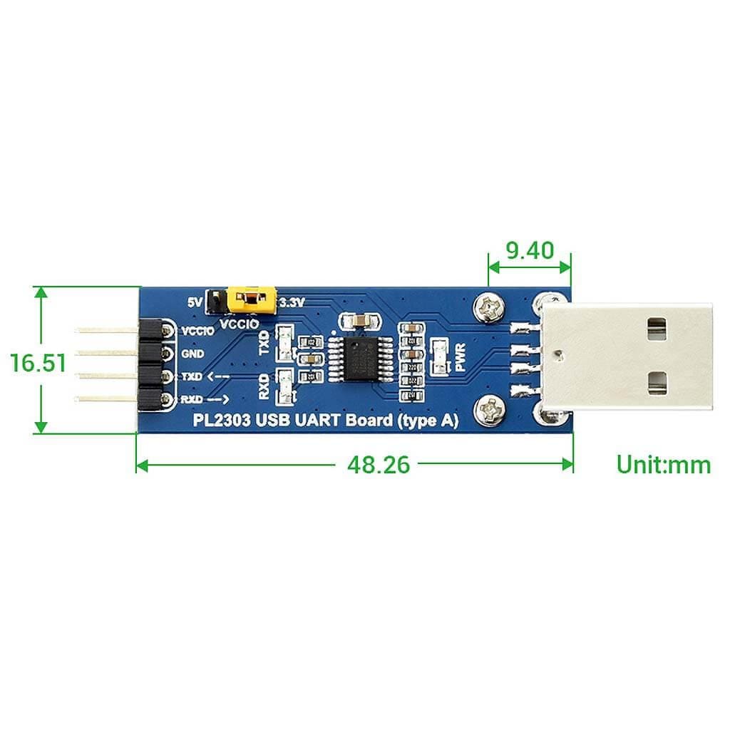 PL2303 USB UART Module (USB-A) by Waveshare - The Pi Hut