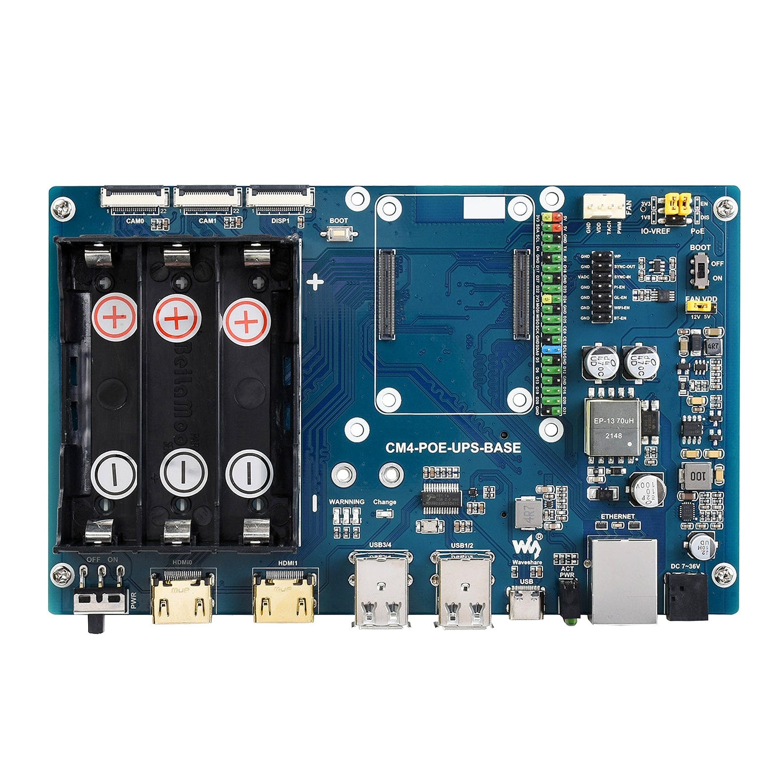 PoE UPS Base Board for Raspberry Pi CM4 by Waveshare - The Pi Hut