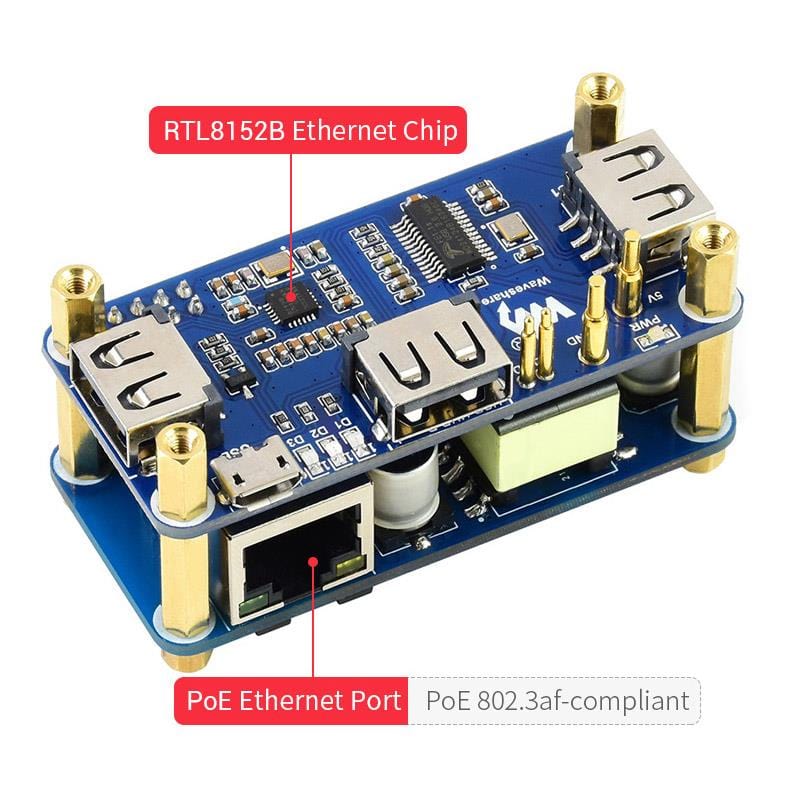 PoE USB Hub HAT for Raspberry Pi Zero by Waveshare - The Pi Hut