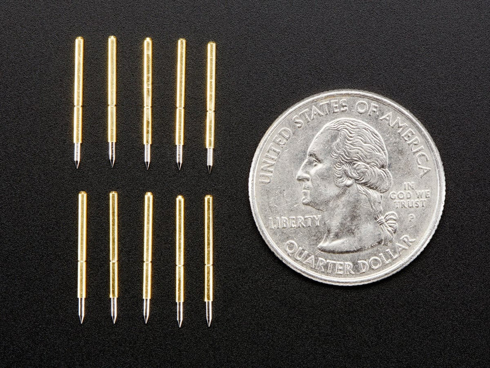 Pogo Pins "Needle Head" (10 pack) (P75-B1) by The Pi Hut - The Pi Hut
