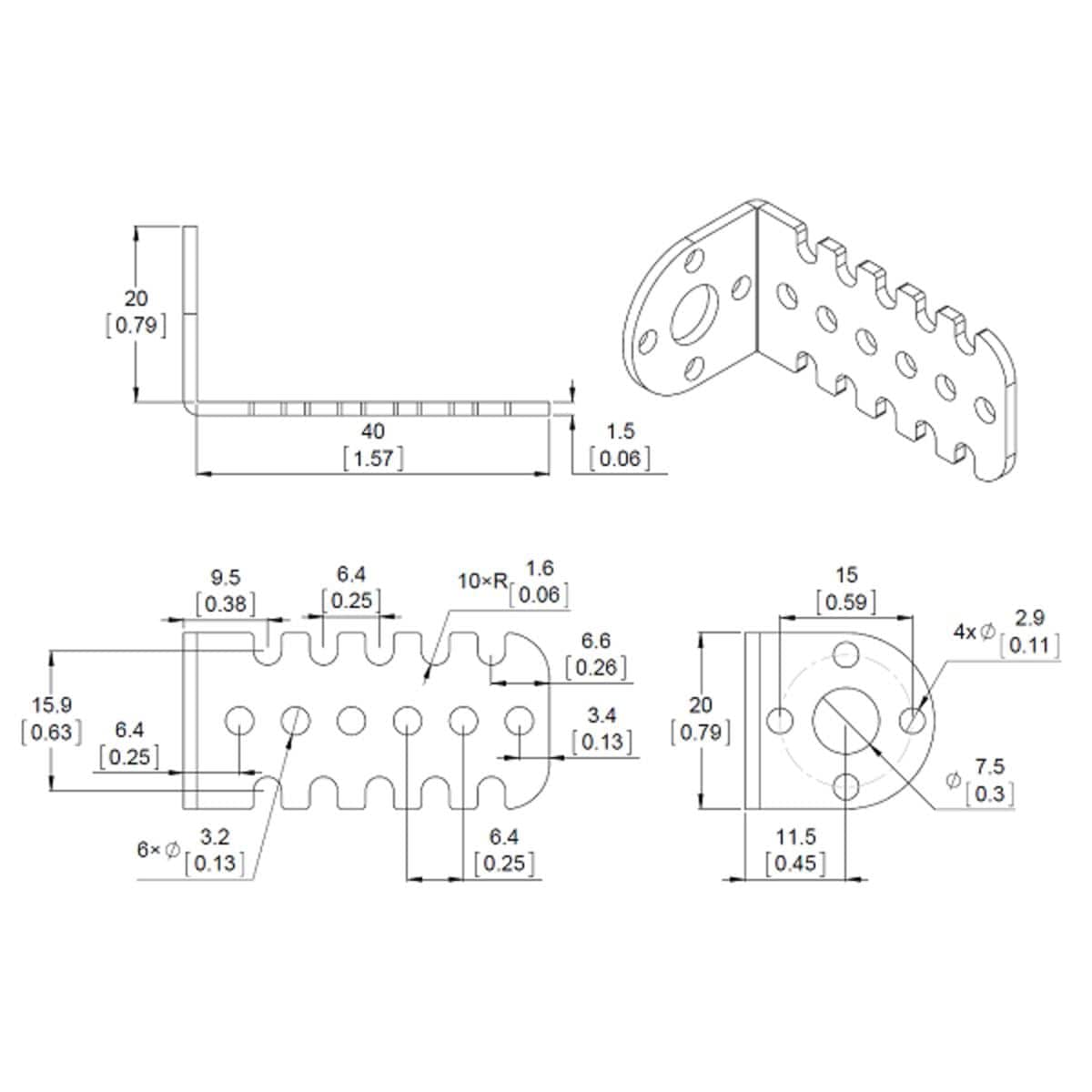 Pololu 20D Metal Gearmotor Bracket Pair by Pololu - The Pi Hut