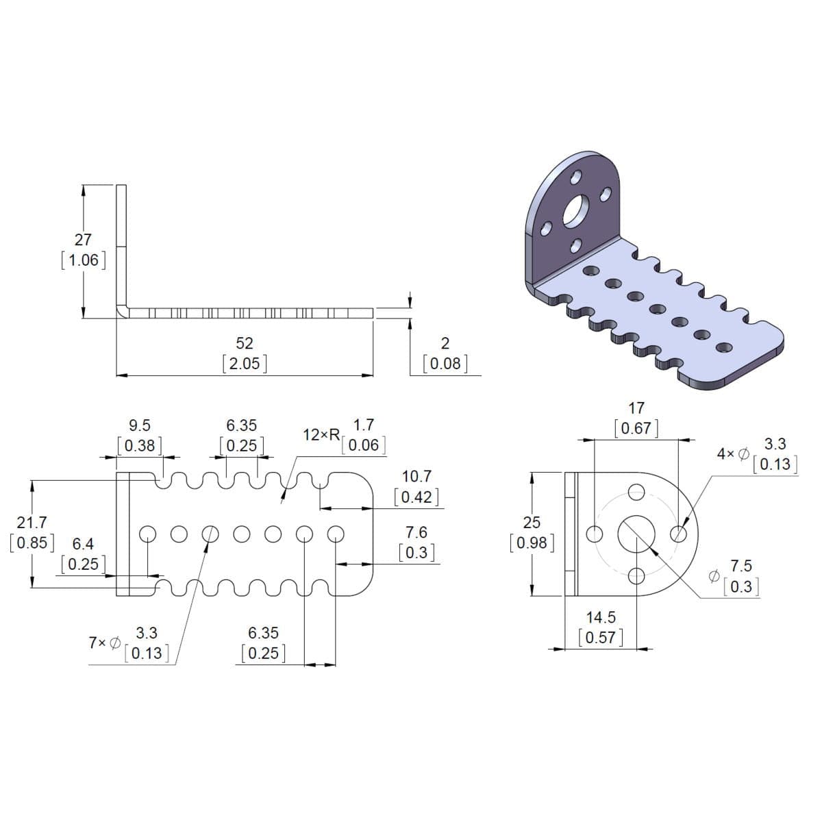 Pololu 25D Metal Gearmotor Bracket Pair by Pololu - The Pi Hut