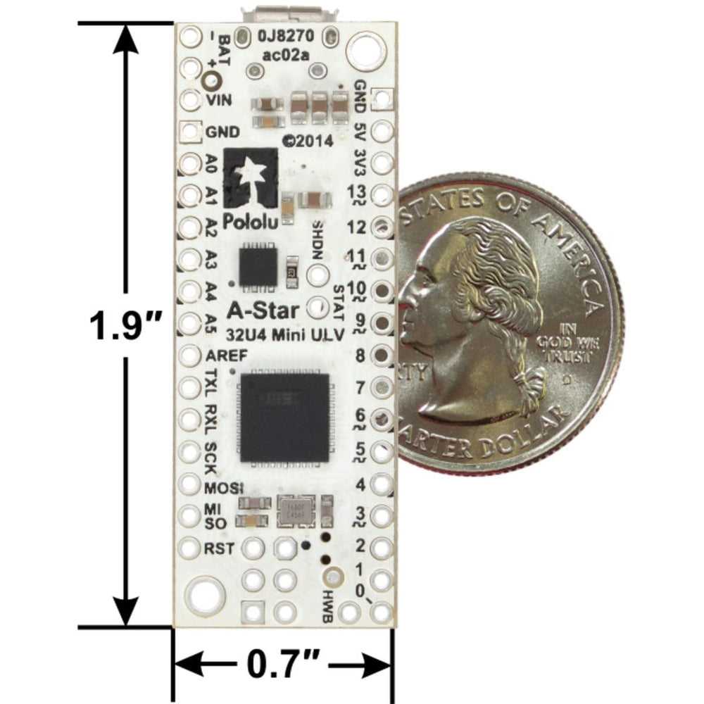 Pololu A-Star 32U4 Mini ULV by Pololu - The Pi Hut
