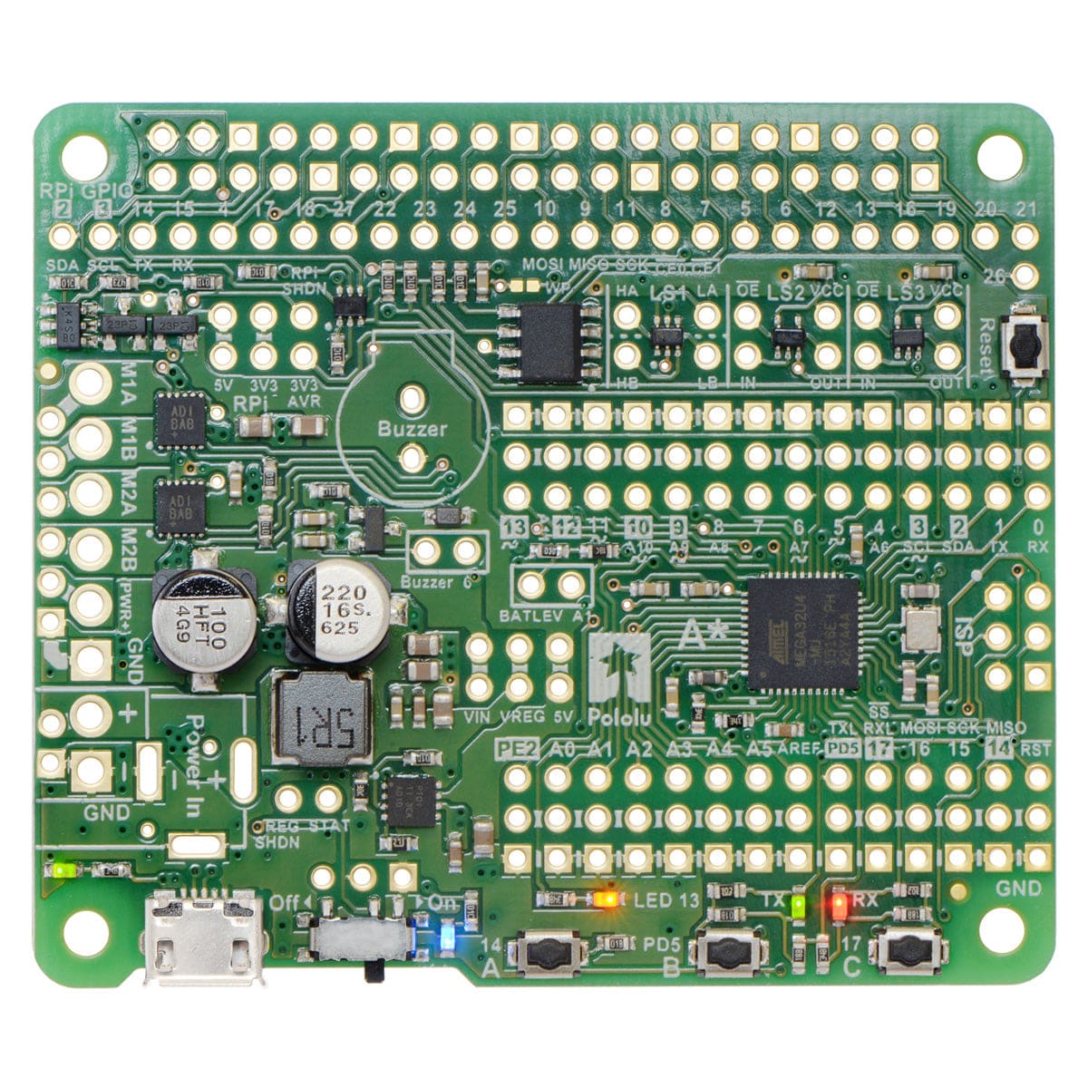 Pololu A-Star 32U4 Robot Controller SV with Raspberry Pi Bridge by Pololu - The Pi Hut