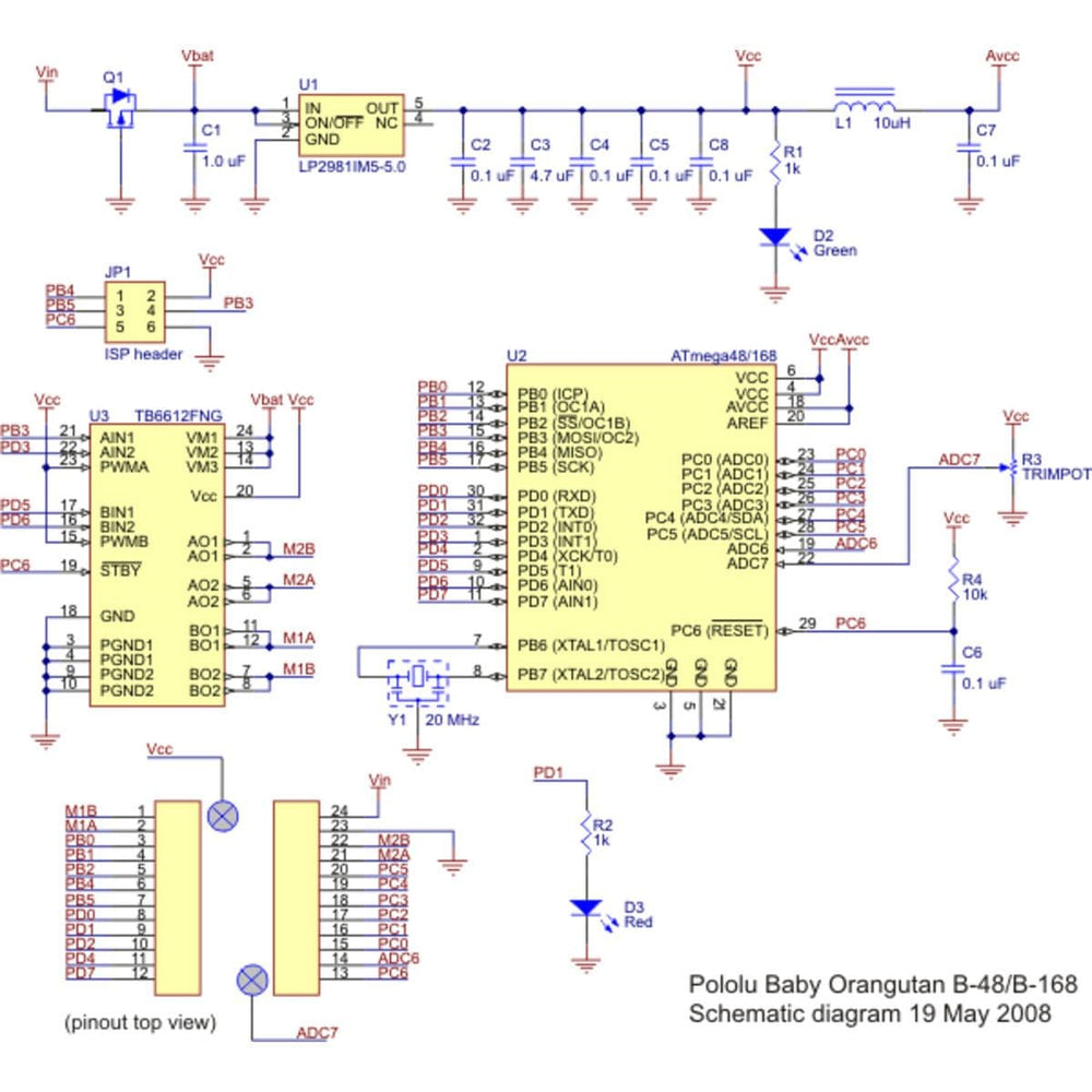 Pololu Baby Orangutan B-328 Robot Controller by Pololu - The Pi Hut