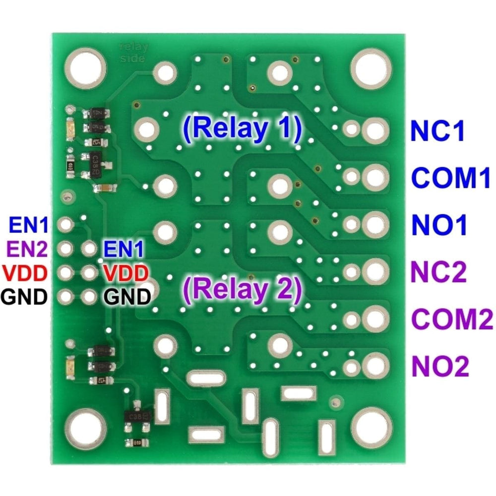 Pololu Basic 2-Channel SPDT Relay Carrier with 5VDC Relays (Assembled) by Pololu - The Pi Hut