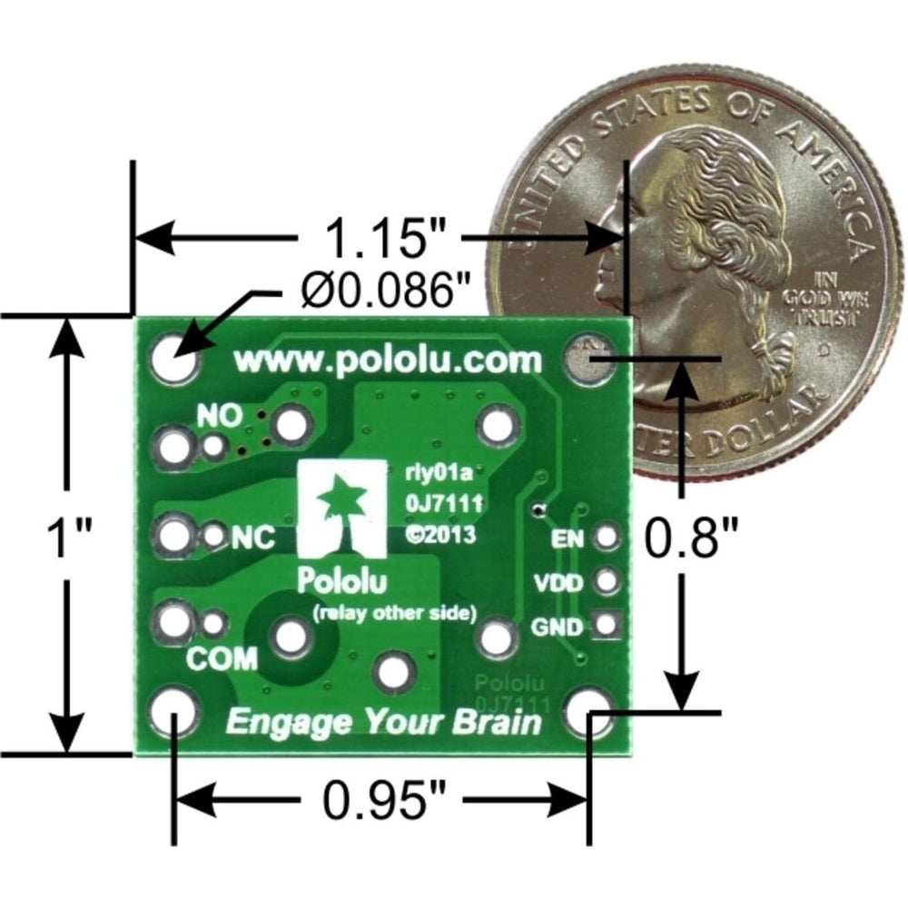 Pololu Basic SPDT Relay Carrier with 5VDC Relay (Assembled) by Pololu - The Pi Hut
