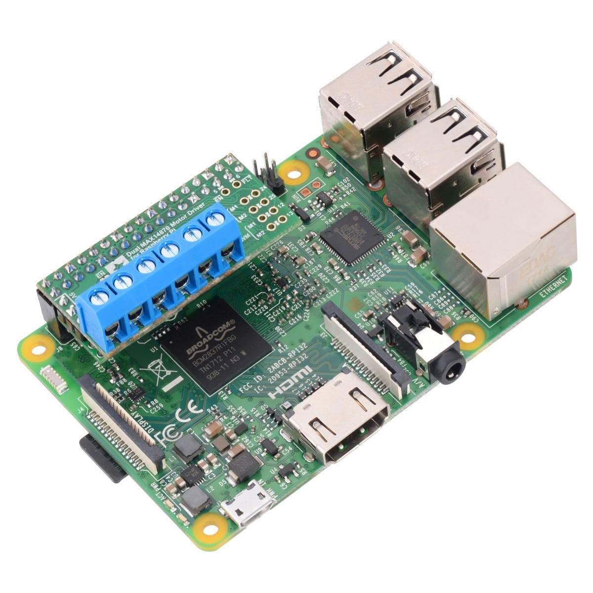 Pololu Dual MAX14870 Motor Driver for Raspberry Pi (Assembled) by Pololu - The Pi Hut