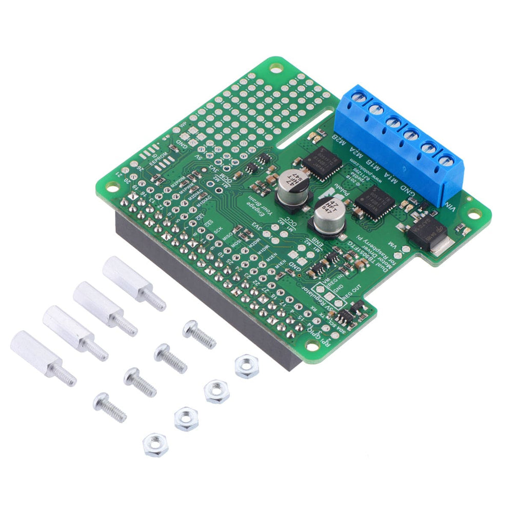 Pololu Dual TB9051FTG Motor Driver for Raspberry Pi (Assembled) by Pololu - The Pi Hut