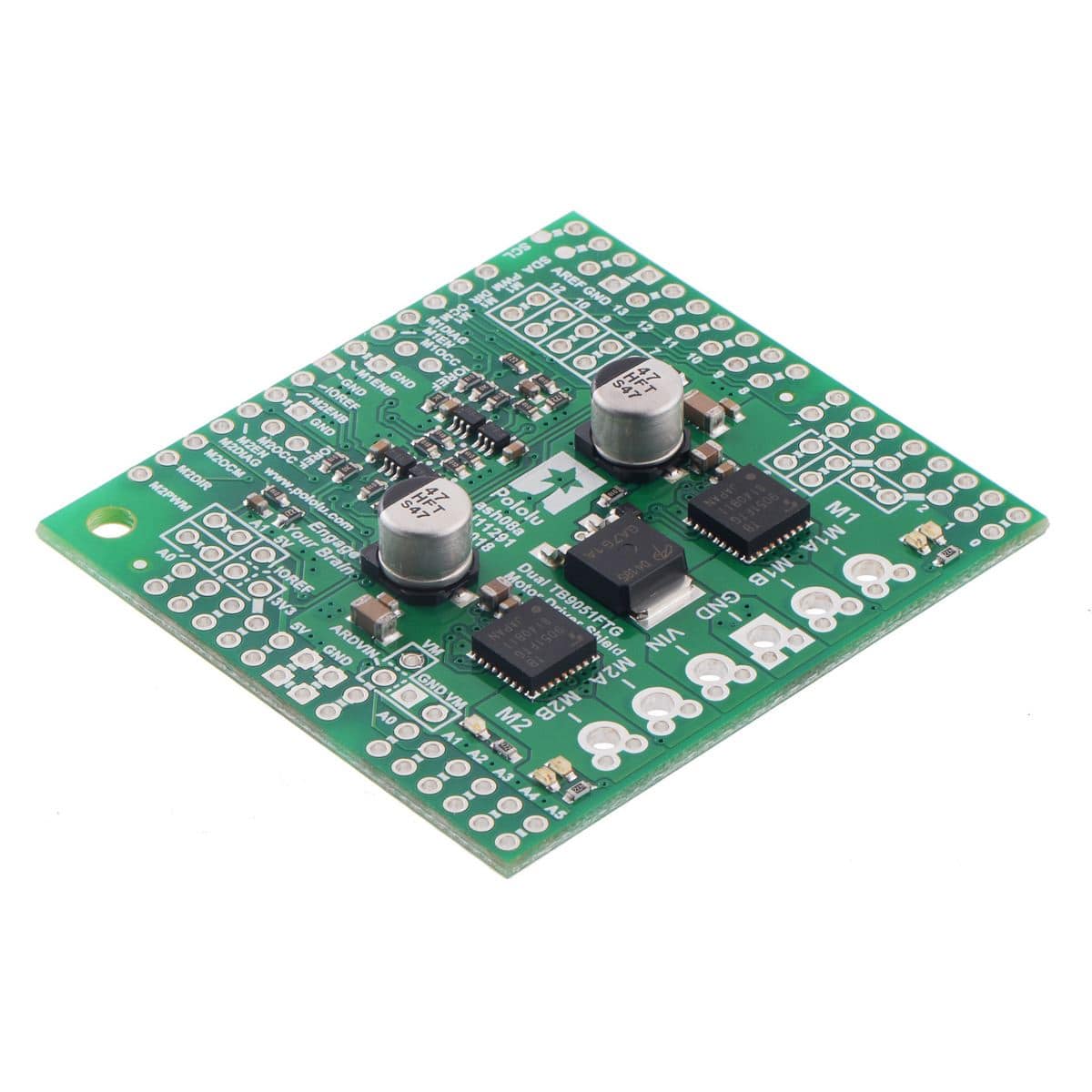 Pololu Dual TB9051FTG Motor Driver Shield for Arduino by Pololu - The Pi Hut