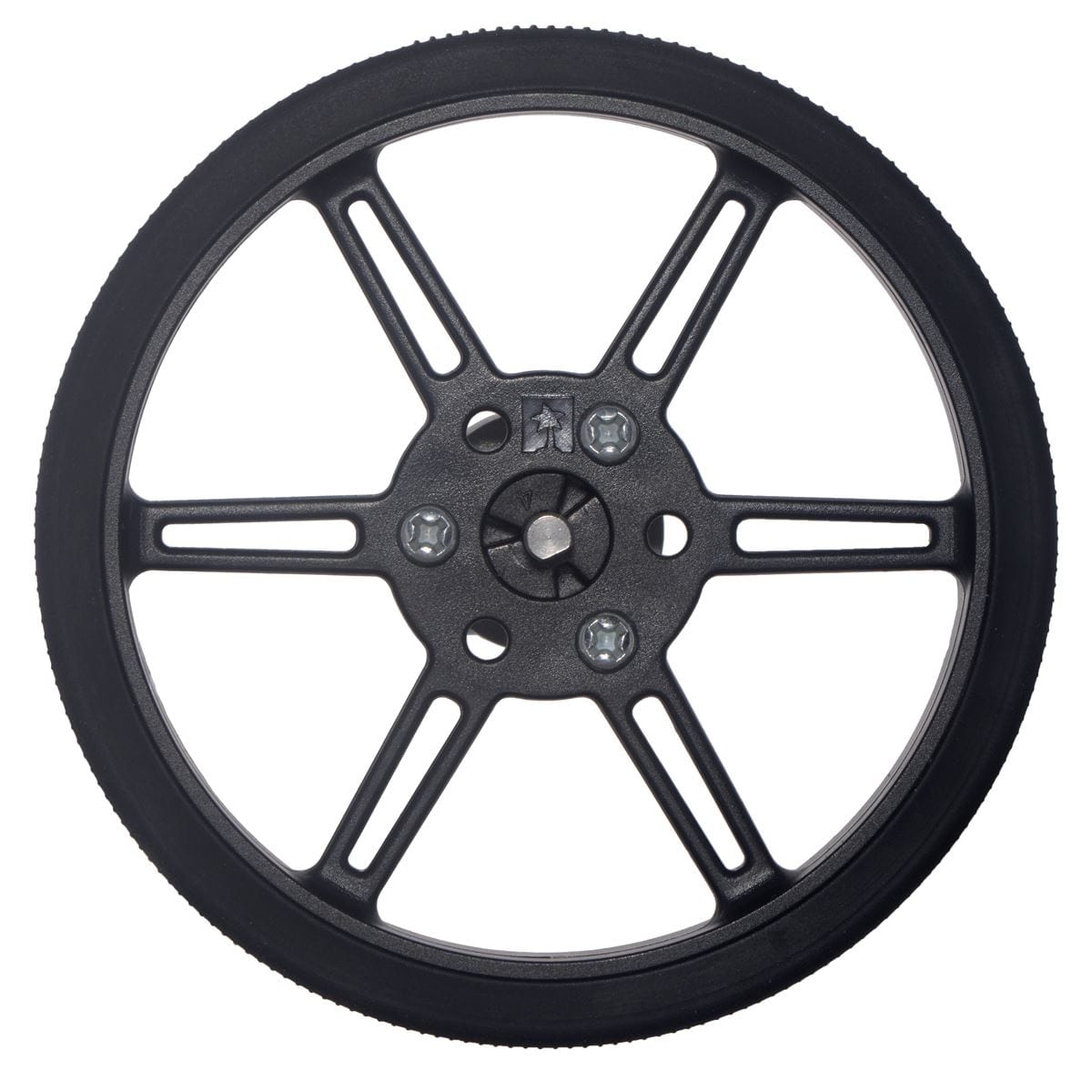 Pololu Multi-Hub Wheel w/Inserts for 3mm/4mm Shafts - 80x10mm Black (2-Pack) by Pololu - The Pi Hut