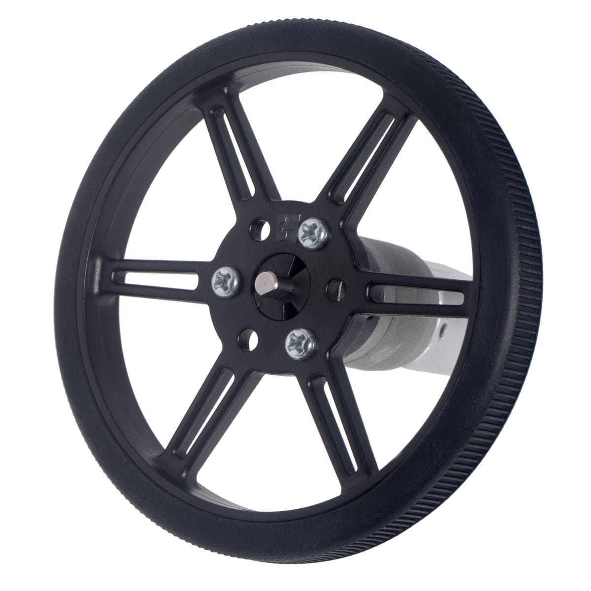 Pololu Multi-Hub Wheel w/Inserts for 3mm/4mm Shafts - 80x10mm Black (2-Pack) by Pololu - The Pi Hut