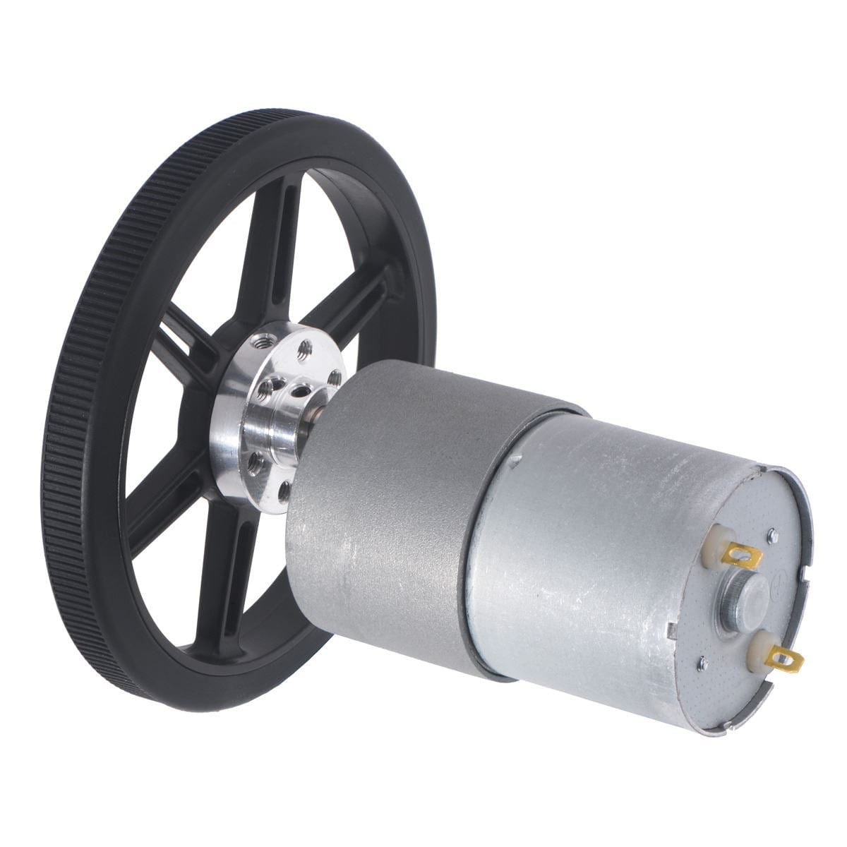 Pololu Multi-Hub Wheel w/Inserts for 3mm/4mm Shafts - 80x10mm Black (2-Pack) by Pololu - The Pi Hut