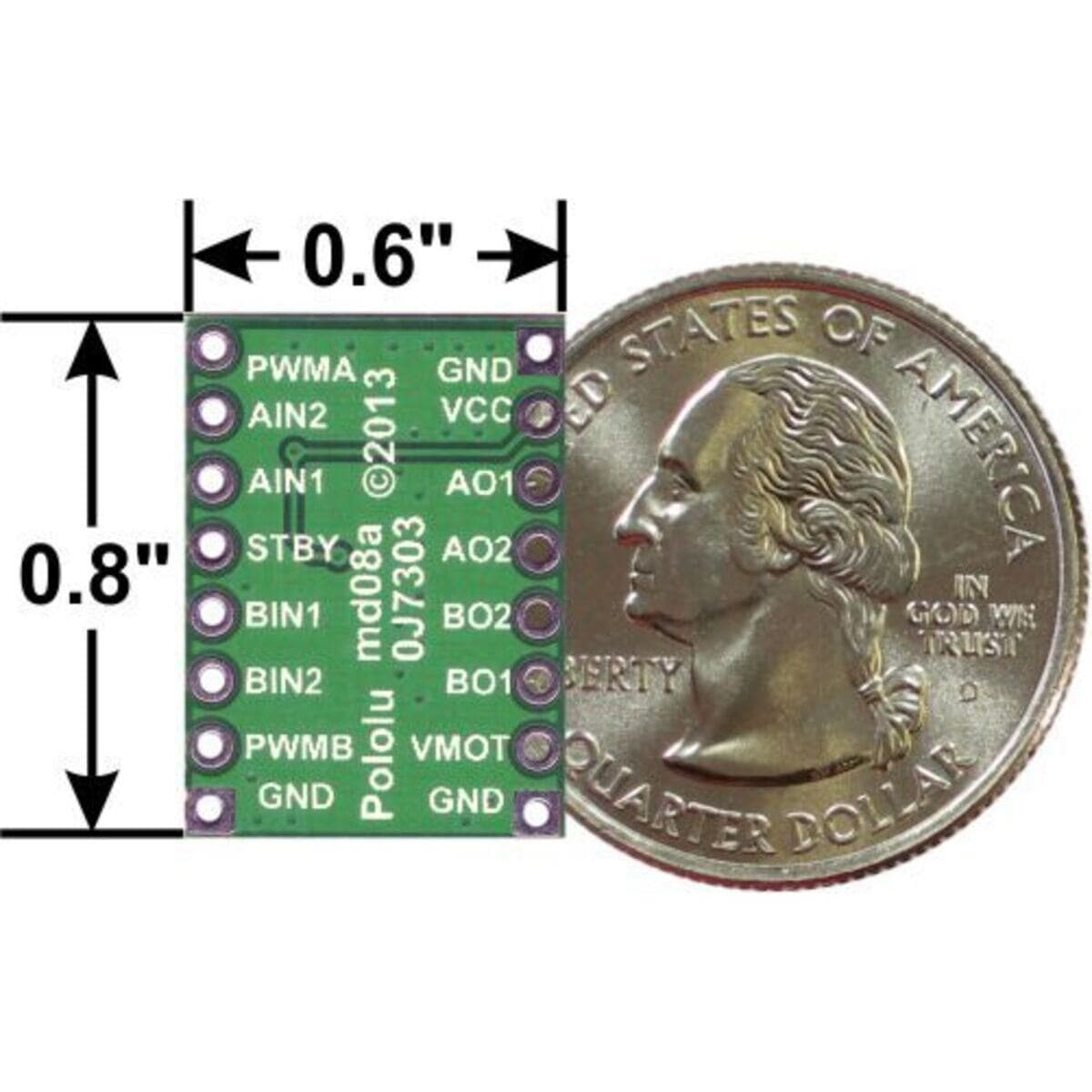 Pololu TB6612FNG Dual Motor Driver Carrier by Pololu - The Pi Hut