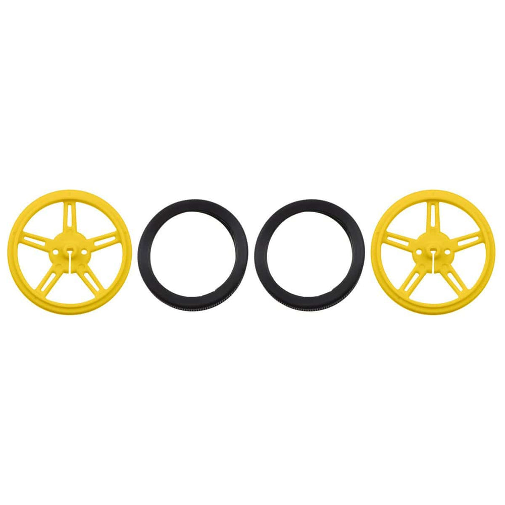 Pololu Wheel 60×8mm Pair - Yellow by Pololu - The Pi Hut