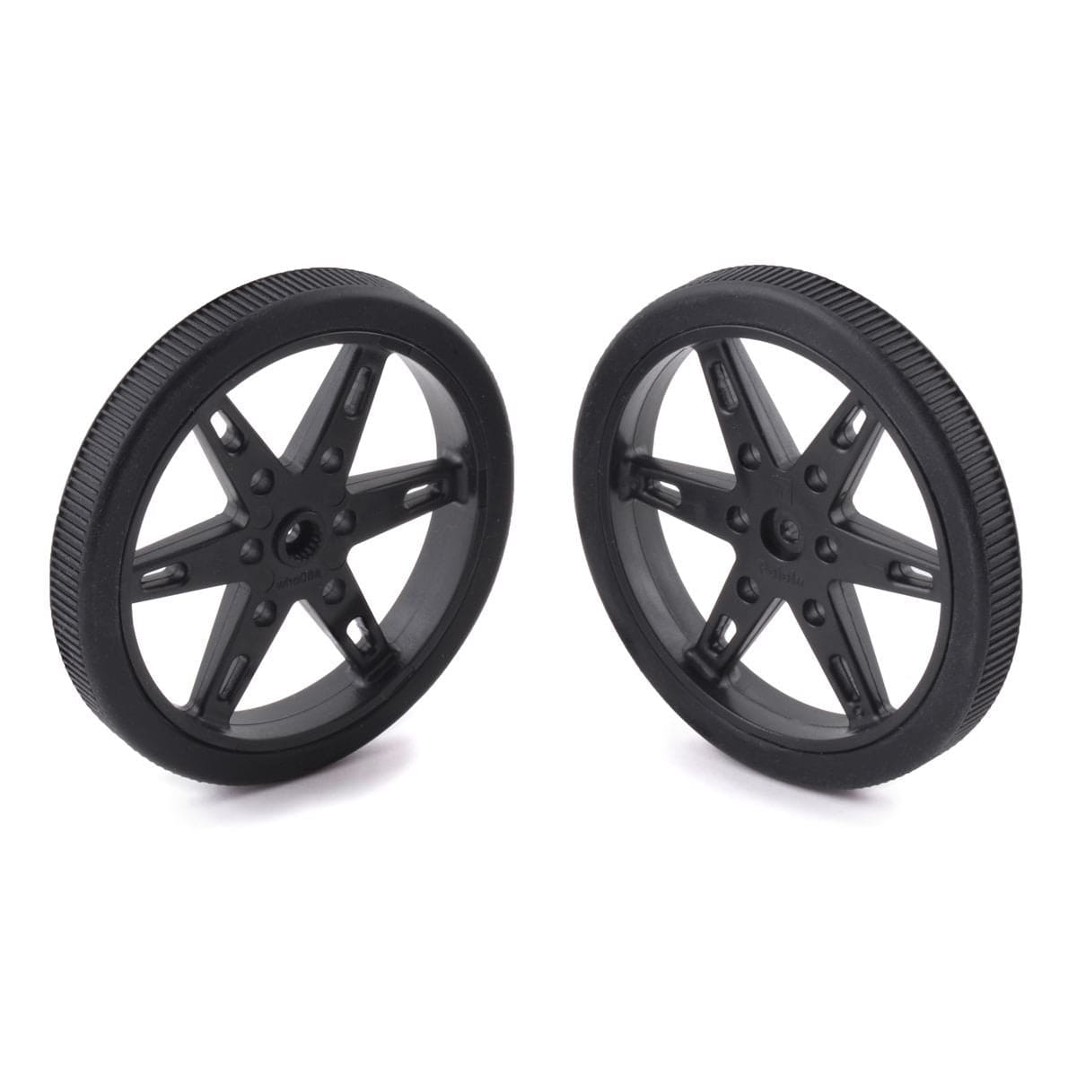 Pololu Wheel for Micro Servo Splines (21T, 4.8mm) - 60×8mm, Black, 2-Pack - The Pi Hut