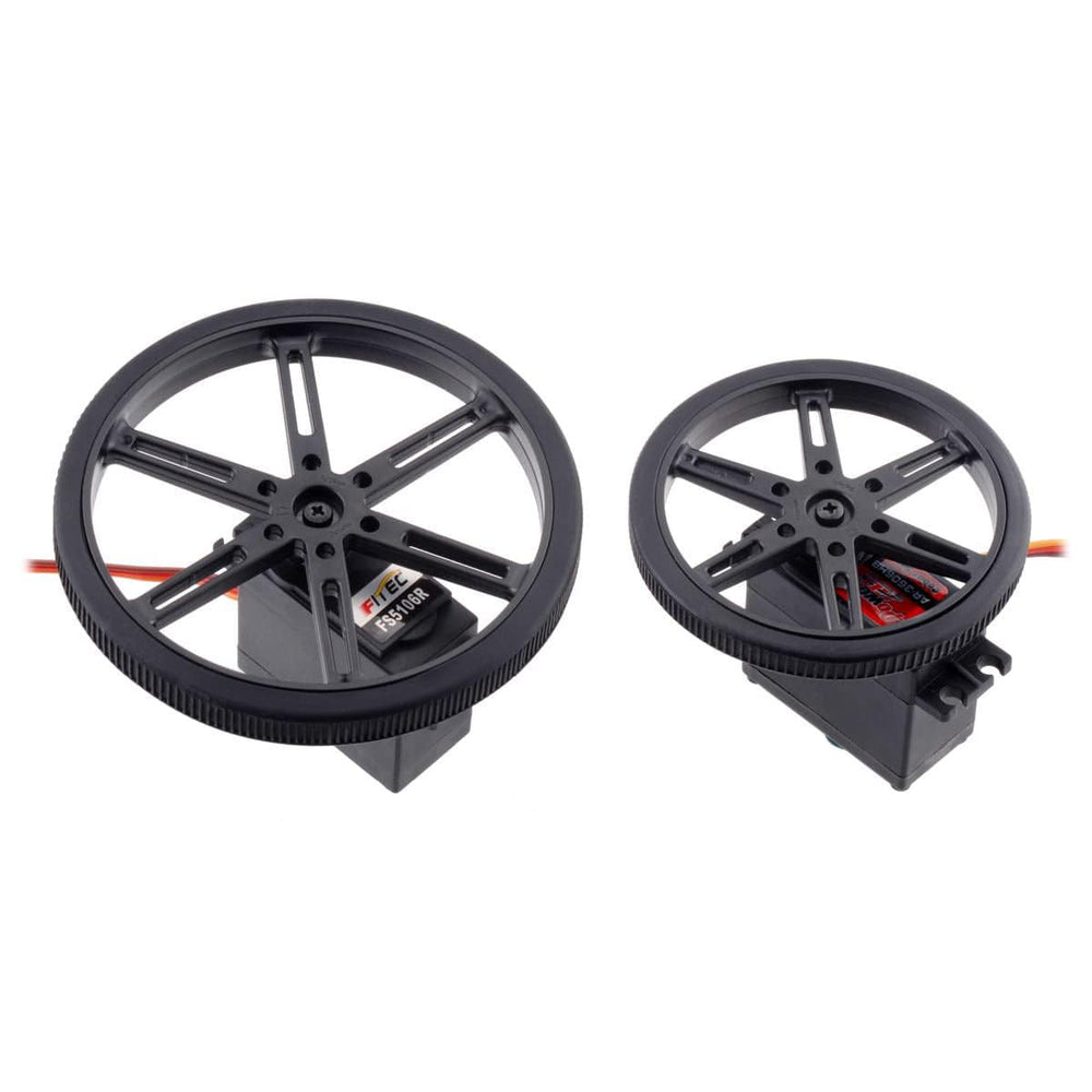 Pololu Wheel Pair for Standard Servo Splines (25T, 5.8mm) - 90×10mm, Red by Pololu - The Pi Hut