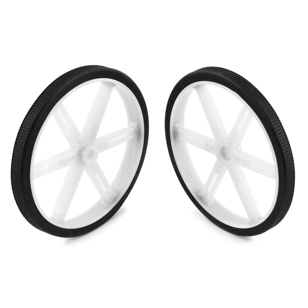 Pololu Wheel Pair for Standard Servo Splines (25T, 5.8mm) - 90×10mm, White by Pololu - The Pi Hut