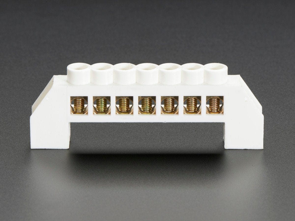 Power Distribution Bus - 7 x 6mm diameter solid brass by The Pi Hut - The Pi Hut