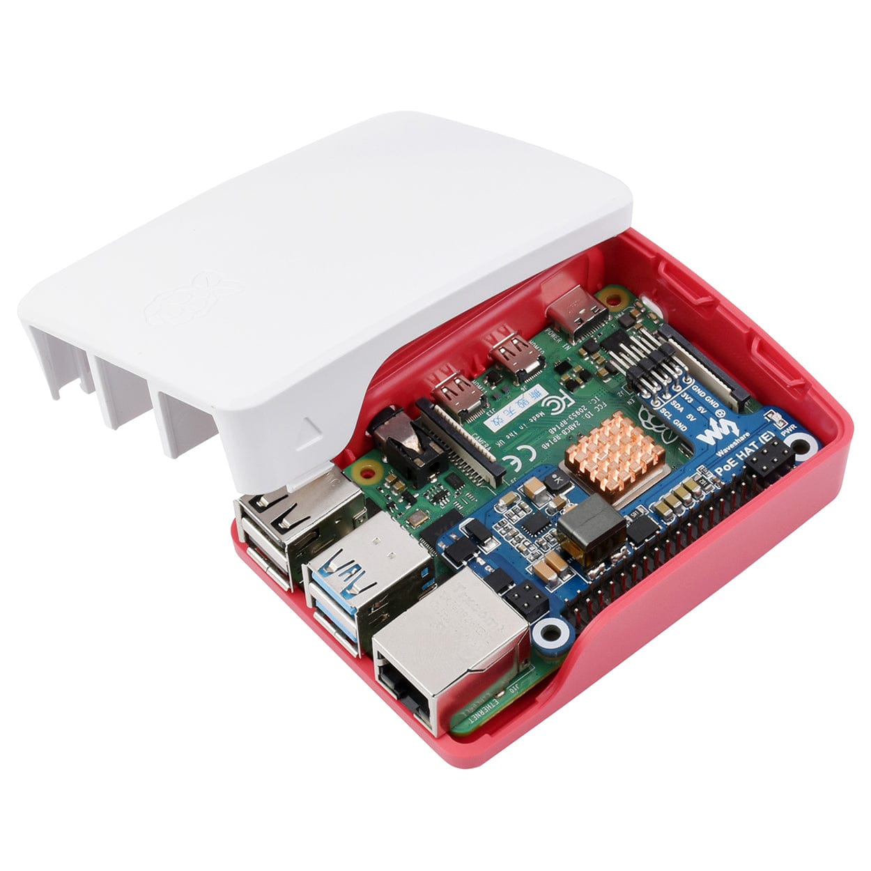 PoE HAT (E) for Raspberry Pi 4/3B+ by Waveshare - The Pi Hut