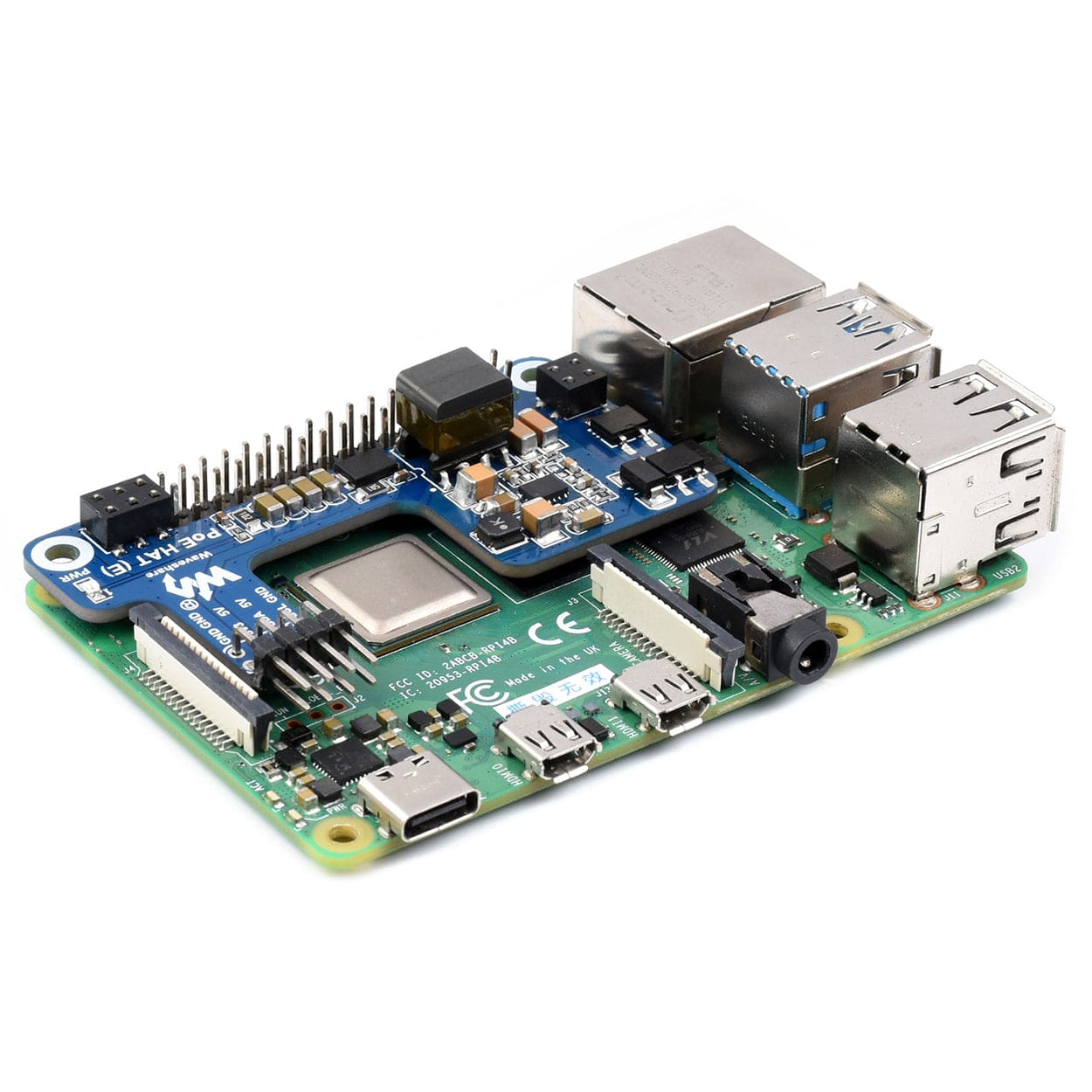PoE HAT (E) for Raspberry Pi 4/3B+ by Waveshare - The Pi Hut