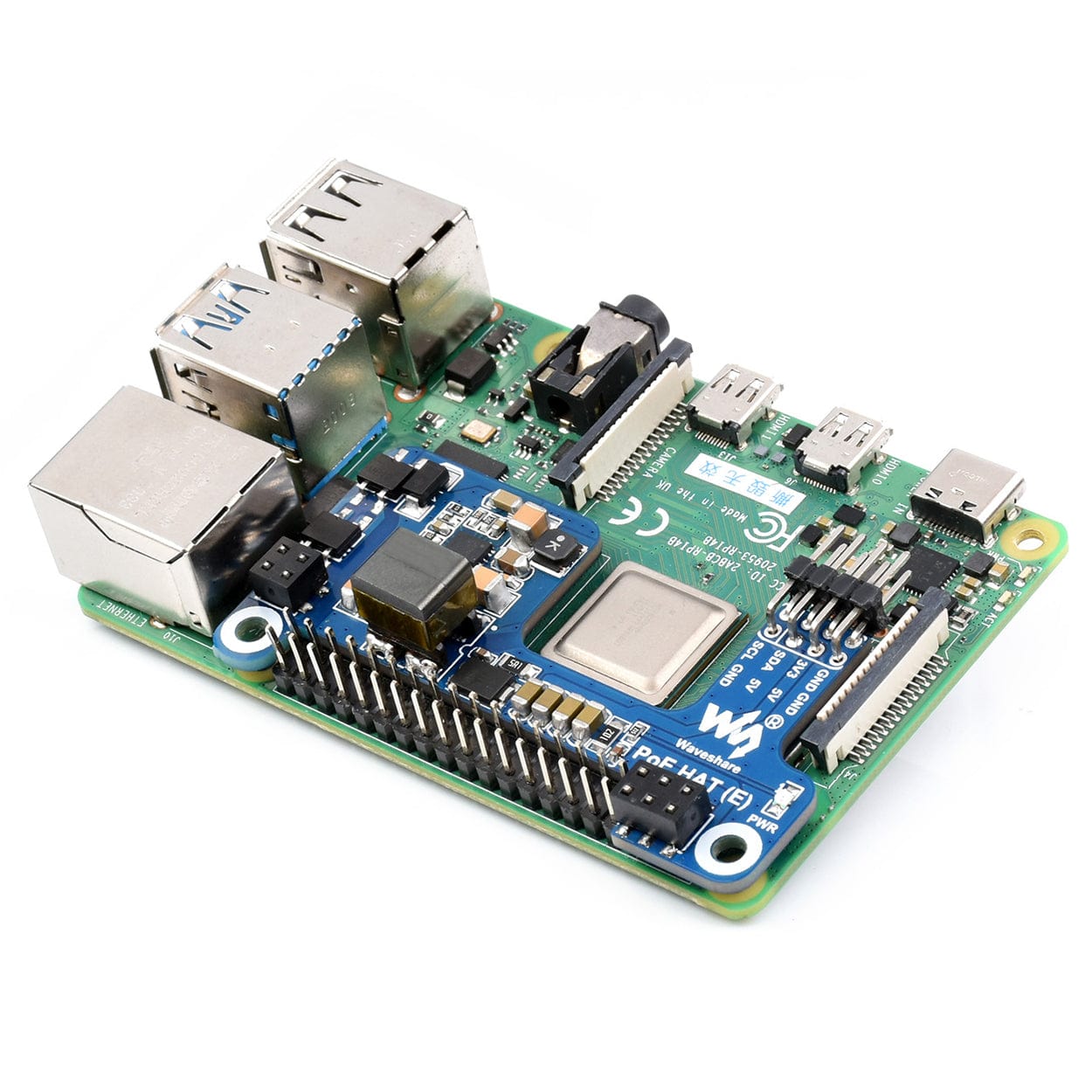 PoE HAT (E) for Raspberry Pi 4/3B+ by Waveshare - The Pi Hut