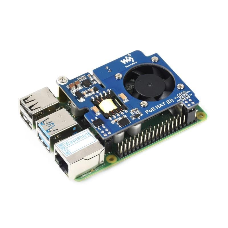 Power over Ethernet (PoE) HAT (D) for Raspberry Pi by Waveshare - The Pi Hut