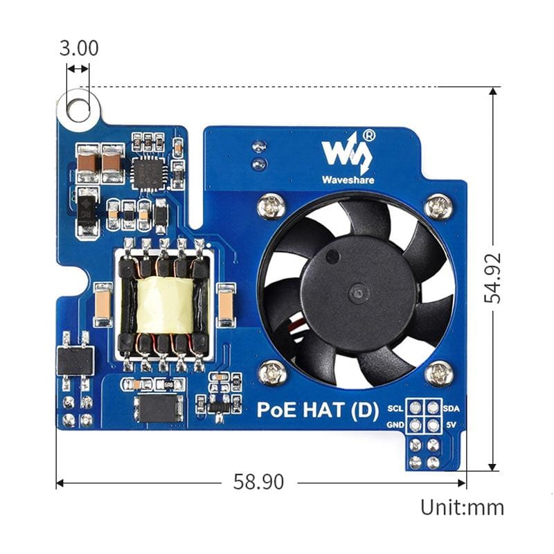 Power over Ethernet (PoE) HAT (D) for Raspberry Pi by Waveshare - The Pi Hut
