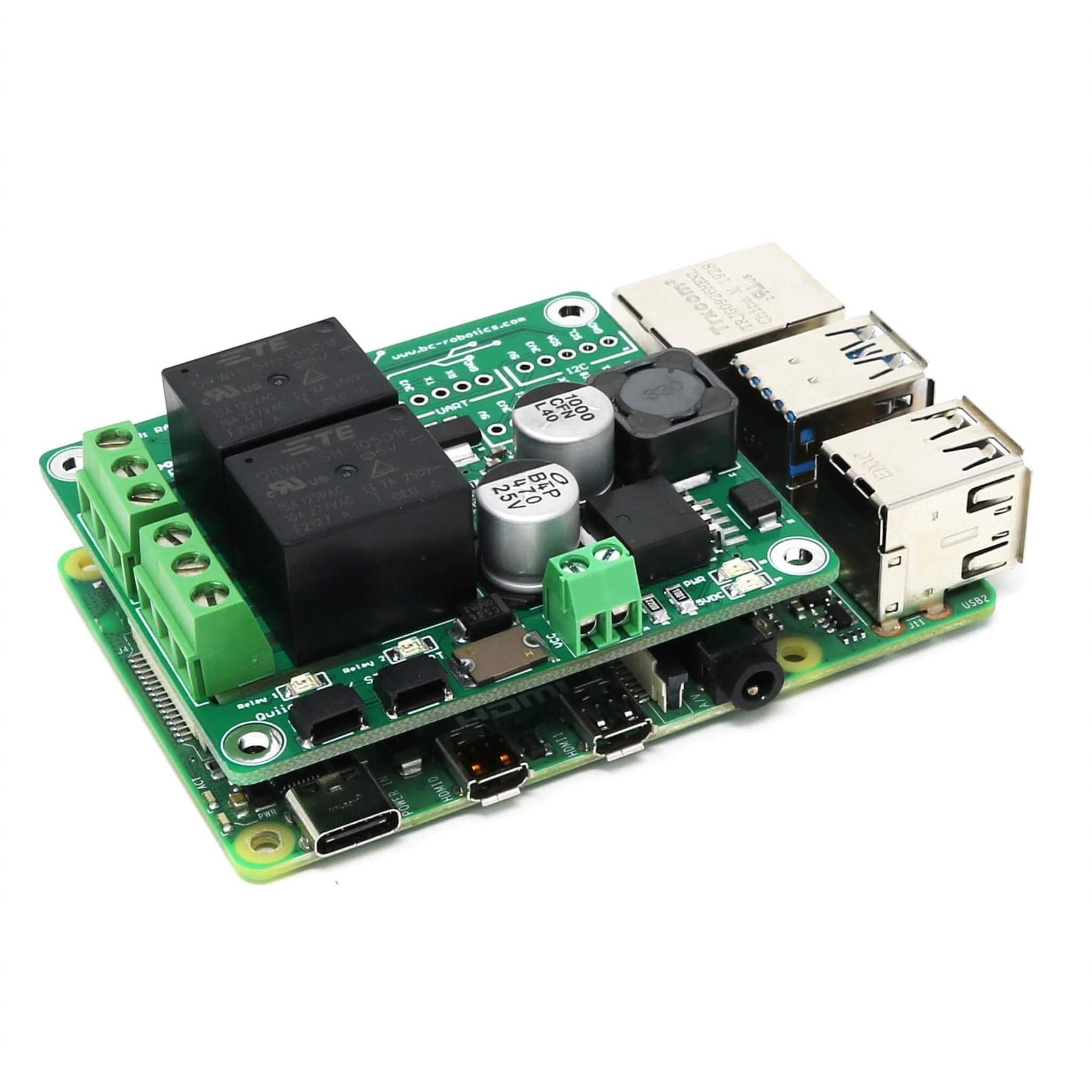Power + Relay HAT for Raspberry Pi by BCRobotics - The Pi Hut