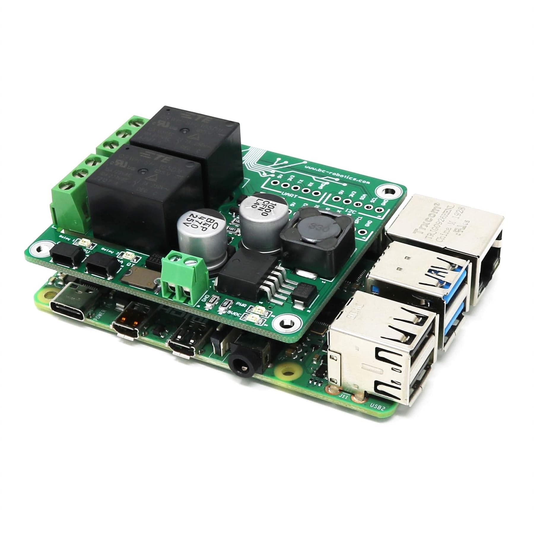 Power + Relay HAT for Raspberry Pi by BCRobotics - The Pi Hut