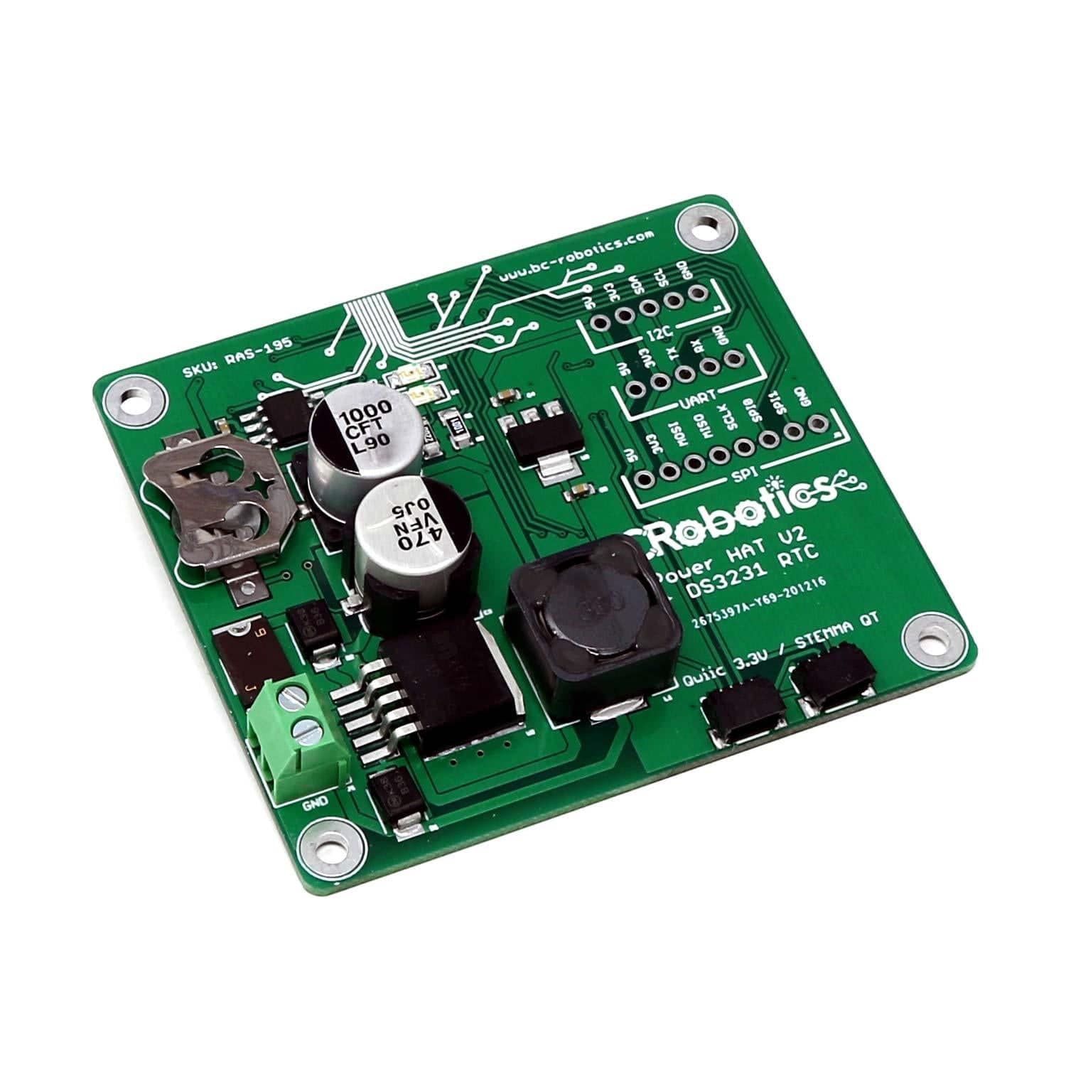 Power + RTC HAT for Raspberry Pi by BCRobotics - The Pi Hut