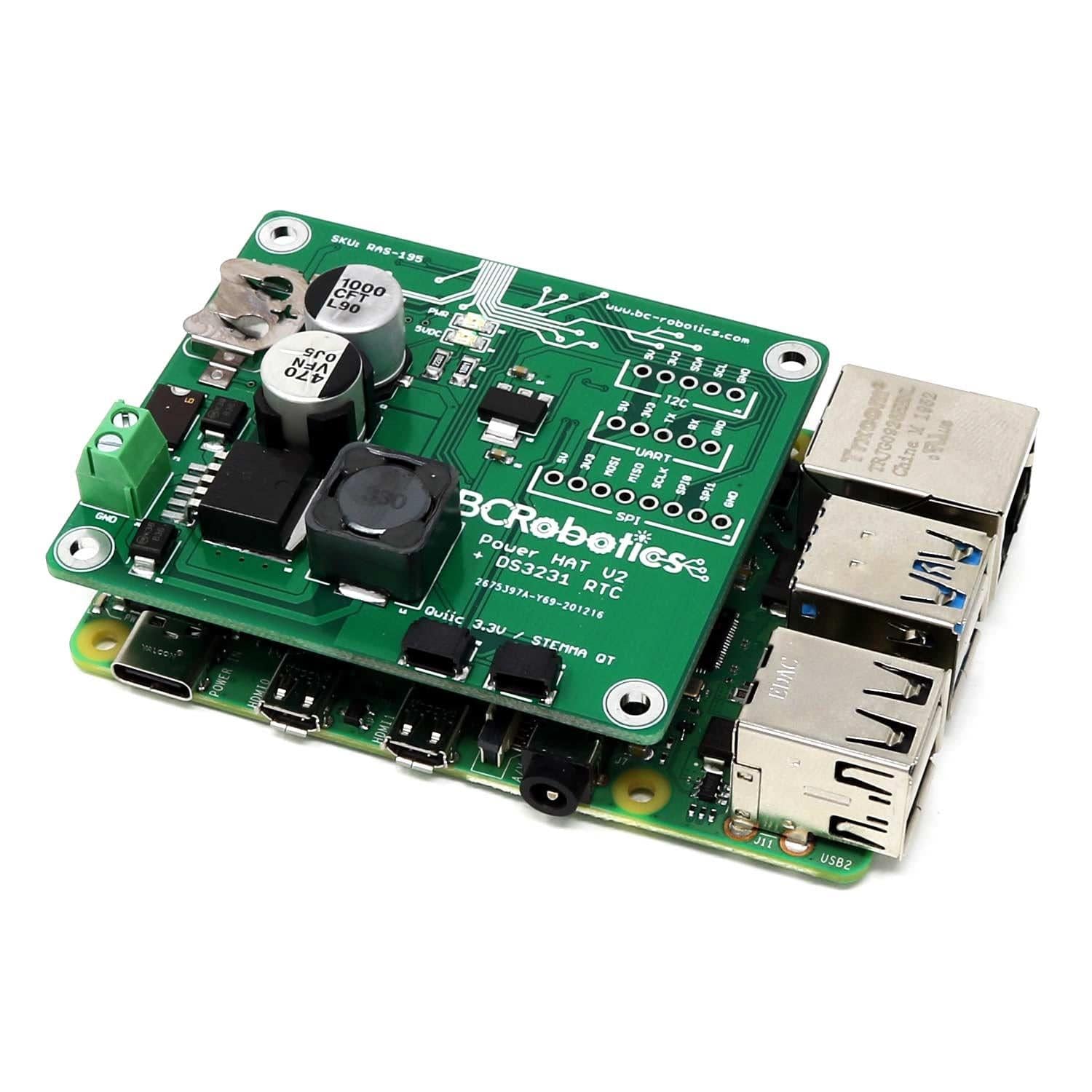 Power + RTC HAT for Raspberry Pi by BCRobotics - The Pi Hut