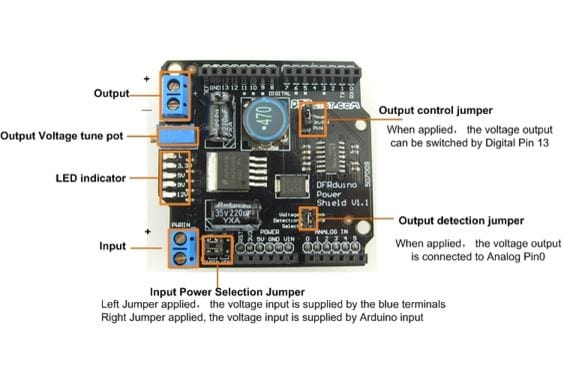 Power Shield for Arduino by DFRobot - The Pi Hut