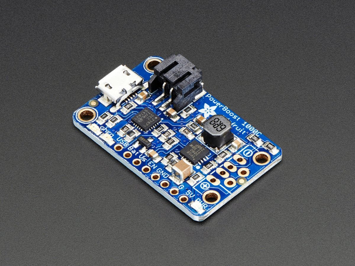 PowerBoost 1000 Charger - Rechargeable 5V Lipo USB Boost @ 1A (1000C) by Adafruit - The Pi Hut