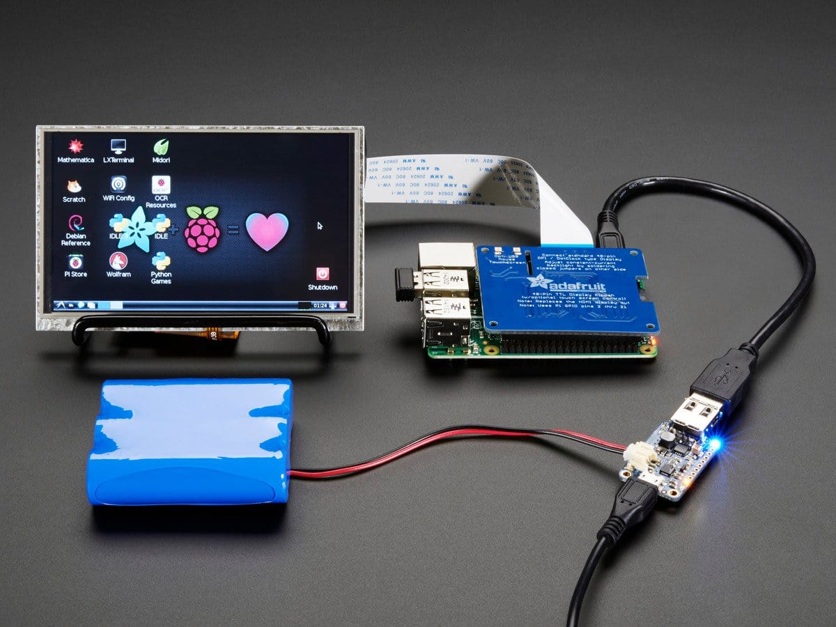 PowerBoost 1000 Charger - Rechargeable 5V Lipo USB Boost @ 1A (1000C) by Adafruit - The Pi Hut