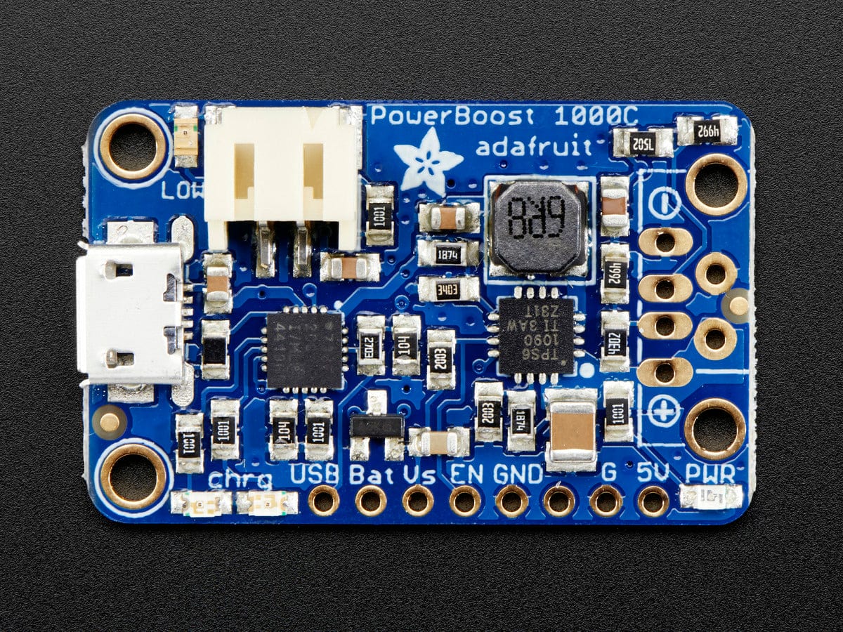 PowerBoost 1000 Charger - Rechargeable 5V Lipo USB Boost @ 1A (1000C) by Adafruit - The Pi Hut