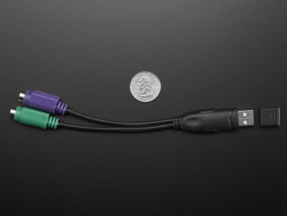 PS/2 Keyboard+Mouse to USB adapter by The Pi Hut - The Pi Hut