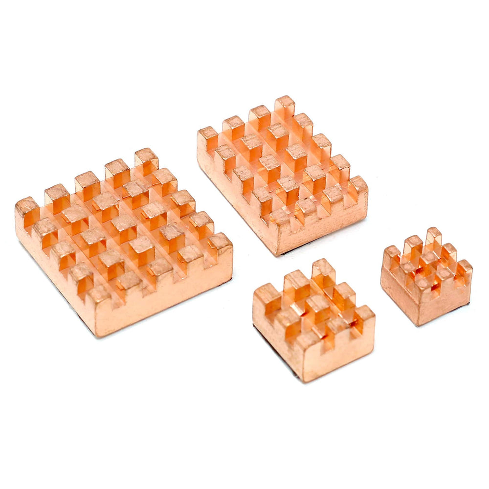 Pure Copper 4-Piece Heatsink Set for Raspberry Pi 4 by The Pi Hut - The Pi Hut