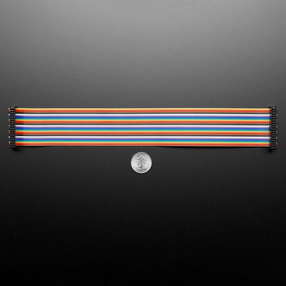 Rainbow 34-pin Dual Row IDC Floppy Ribbon Cable - 30cm long by The Pi Hut - The Pi Hut