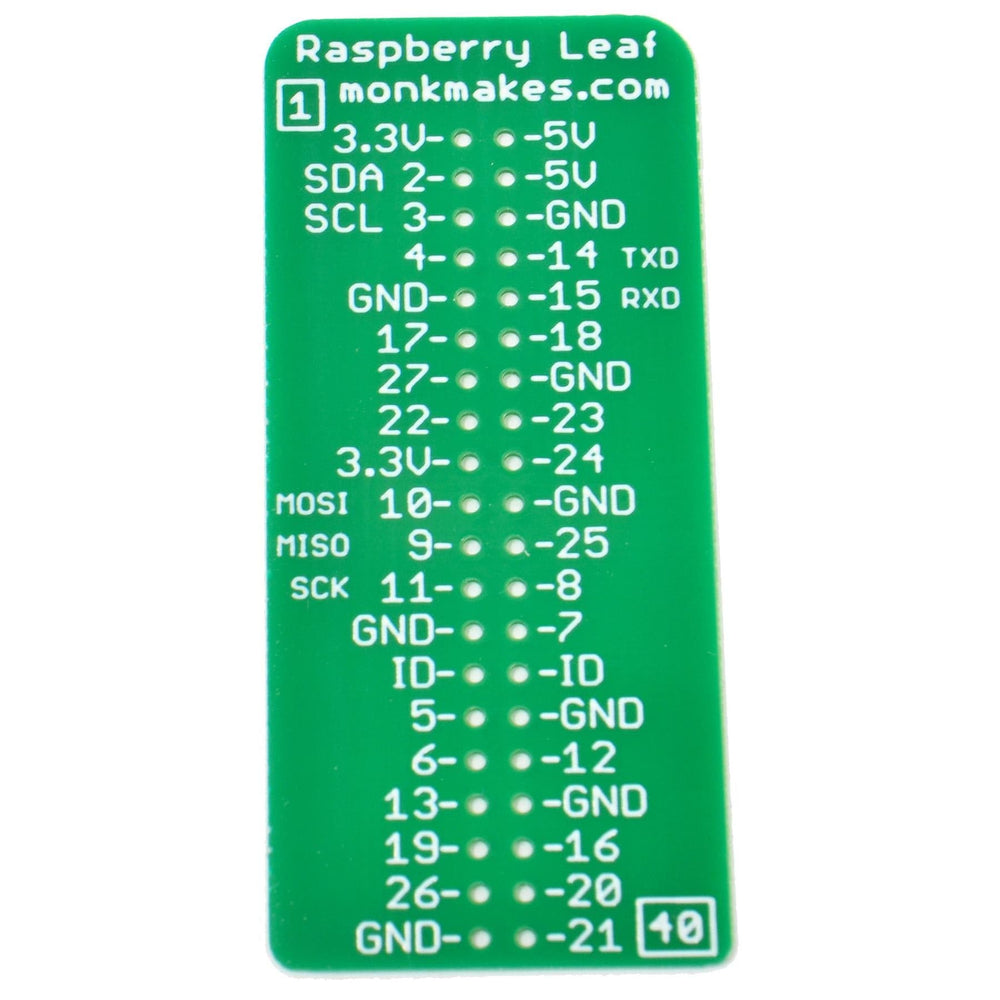 Raspberry Leaf GPIO Reference Board by Monk Makes - The Pi Hut